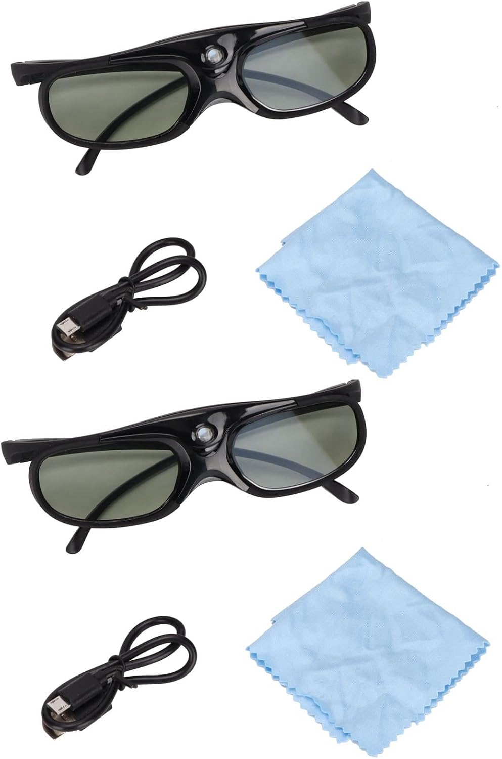 3D Glasses, Shutter Glasses Projector Glasses 2Pcs 144Hz 3D Active Shutter Glasses with DLP Link LCD Lens 3D Glasses for 3D DLP Orojectors