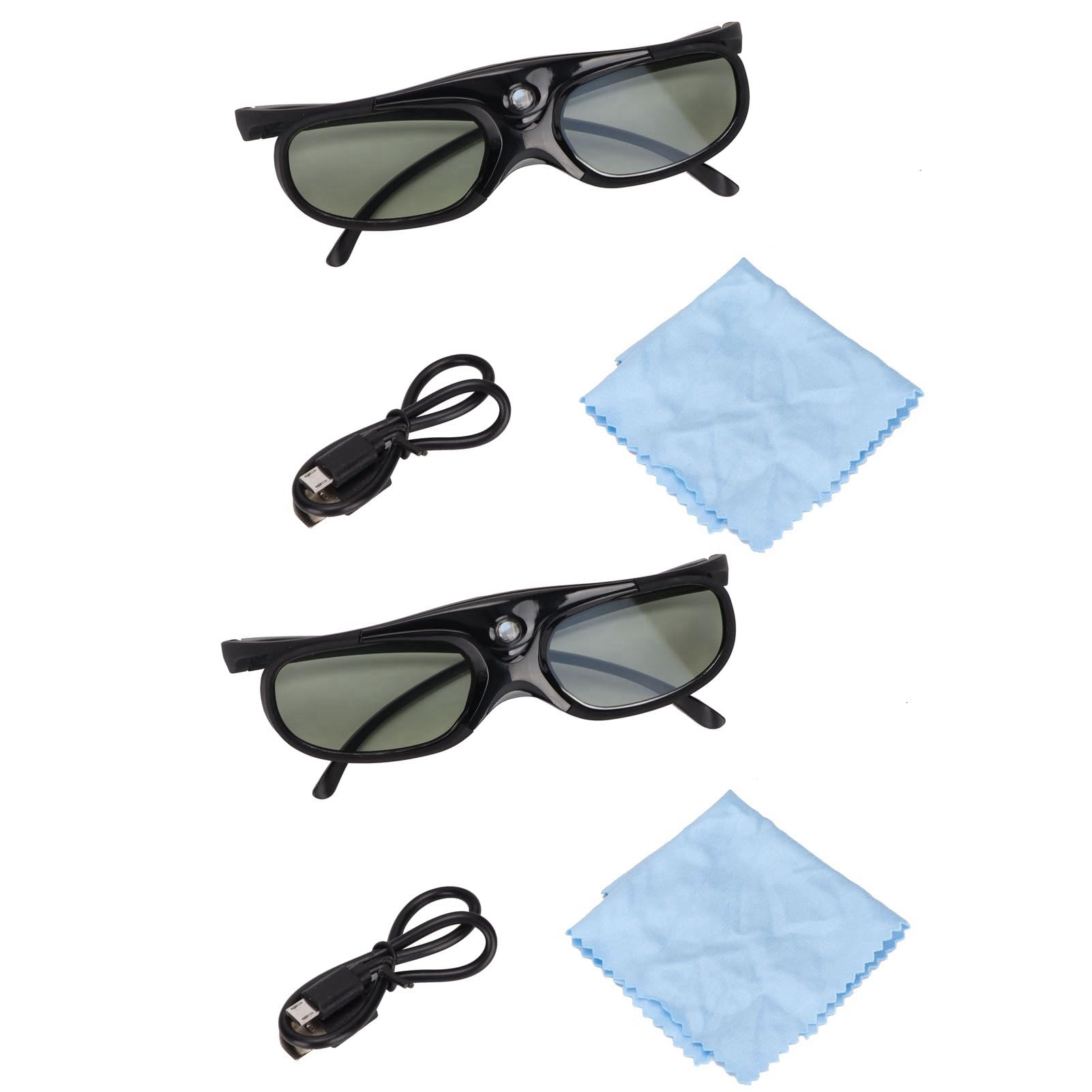 CHICIRIS Occhiali 3D, Occhiali da Visualizzazione 3D con Link DLP LCD Glasshi 2pcs 144Hz Occhio Attivo Attivi Active Articoli per Orojectors DLP