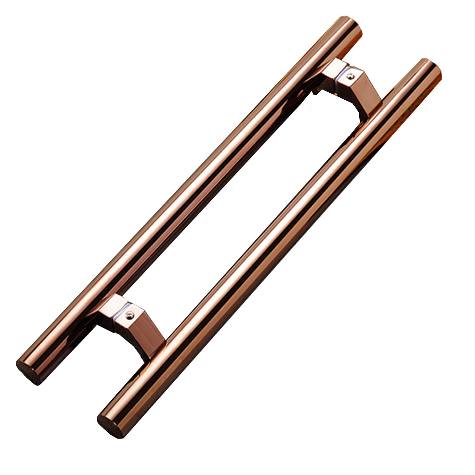 BHGFYXBS Rose Gold Thickening Shower Door Handle With Double Curved Utility Push Pull Design Ideal For Garage Wooden And Glass Doors 120Cm Size,Rose Gold-60Cm(23.6In),Rose Gold-60cm(23.6in)