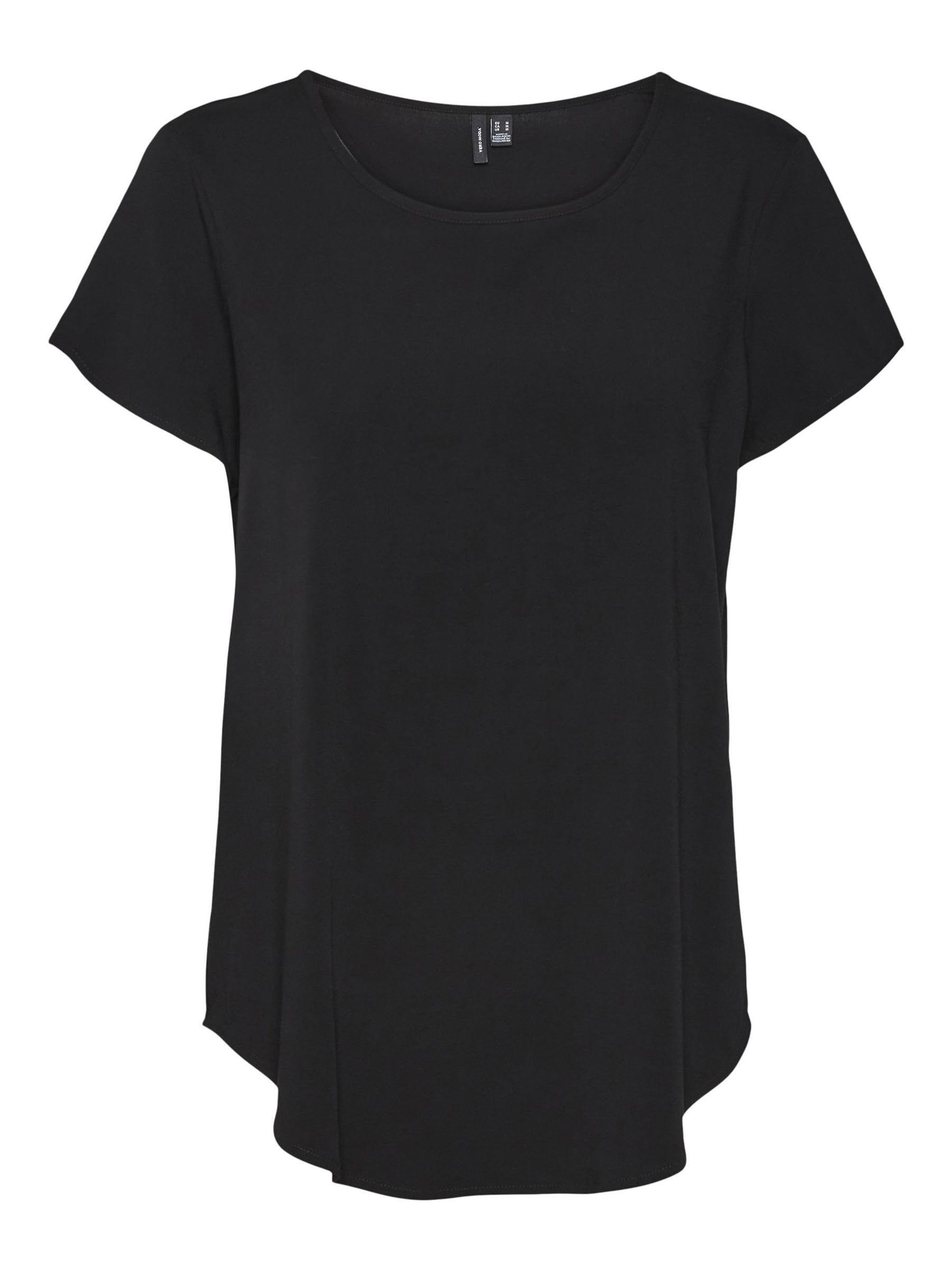 VERO MODA Women's Vmbella SS WVN Ga Noos Top, Black, XS