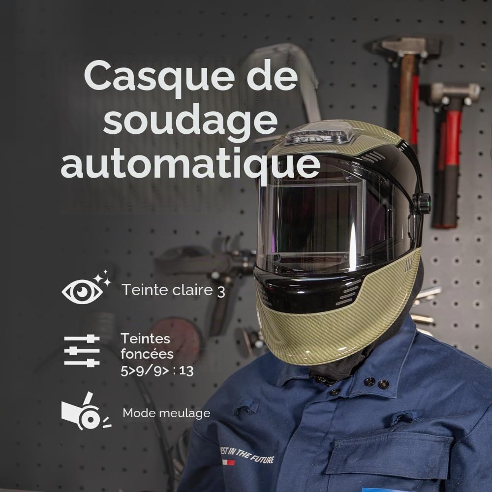 GYS, Masque de Soudage LCD PANORAMIC 3XL True Color, Teinte 3/4>12, Champ de Vision 114x85mm, Assombrissement Auto 0,04ms, Classe Optique 1/1/1/1, pour MMA, TIG, MIG/MAG & Meulage