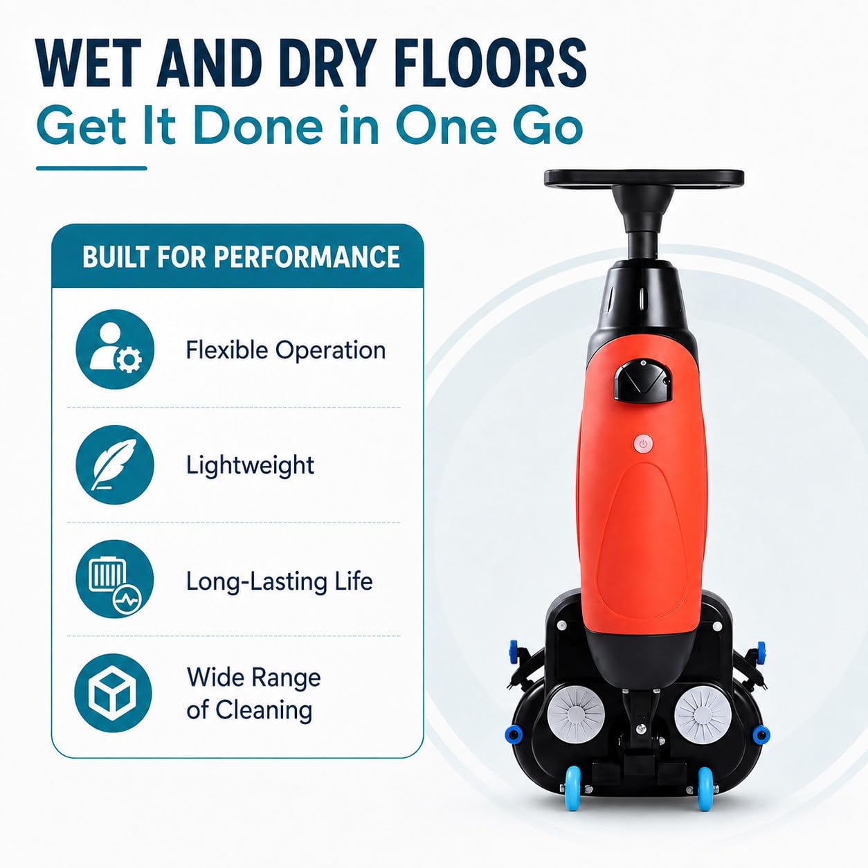 Pulitrice Pavimenti Professionale, 45 cm, 360 RPM White