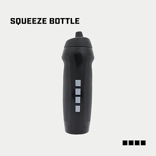 Miniatura 2 de Capelli Sport Botella de agua deportiva, botella de agua de plástico con boquilla fácil de abrir y paneles de agarre, color negro, 18.5 onzas