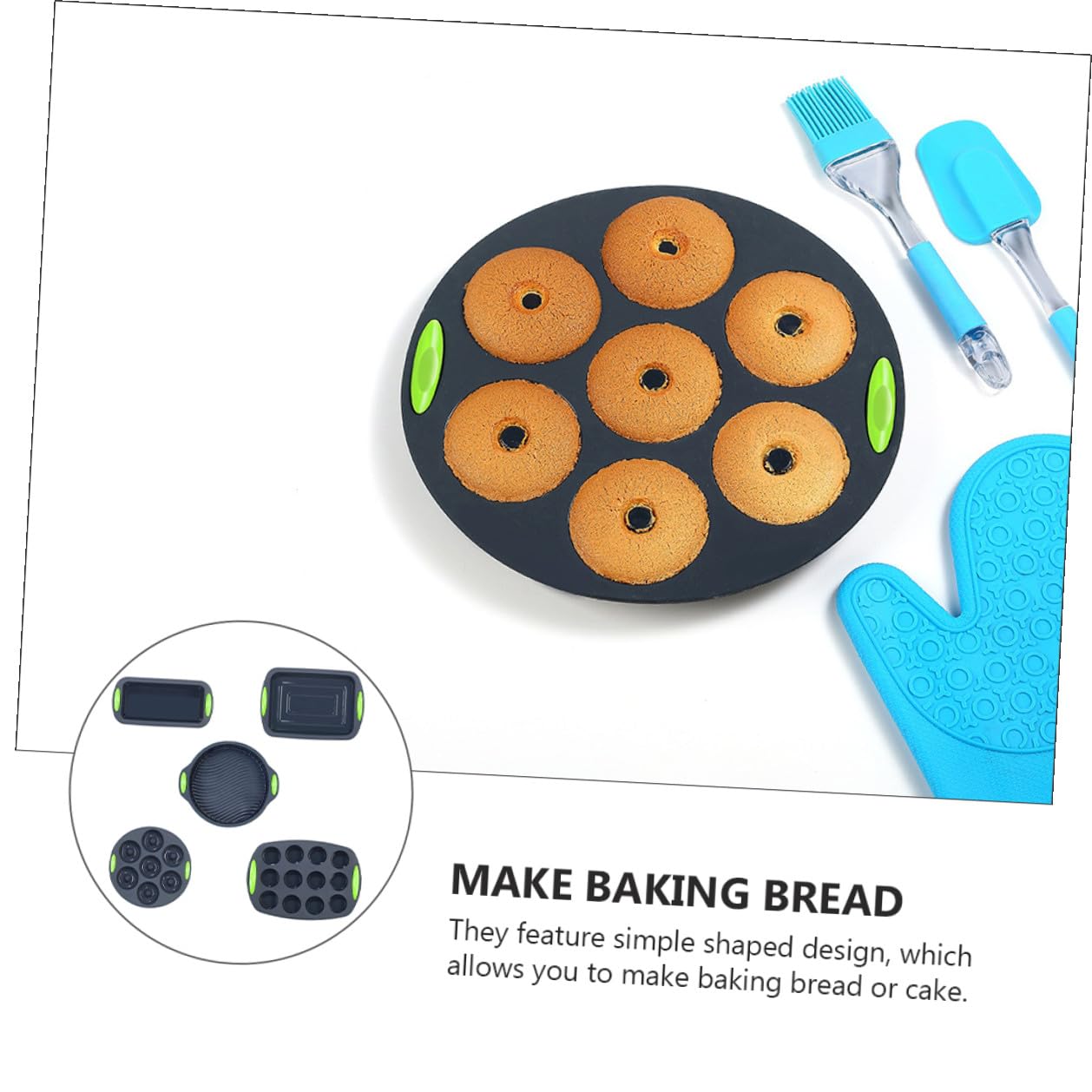 Ciieeo Molde para Hornear Pasteles de Silicona 5 Piezas, Molde para Pastel de Cocina Flexible, Color Gris, Reutilizable y Fácil de Limpiar, Adecuado para Repostería Casera y DIY
