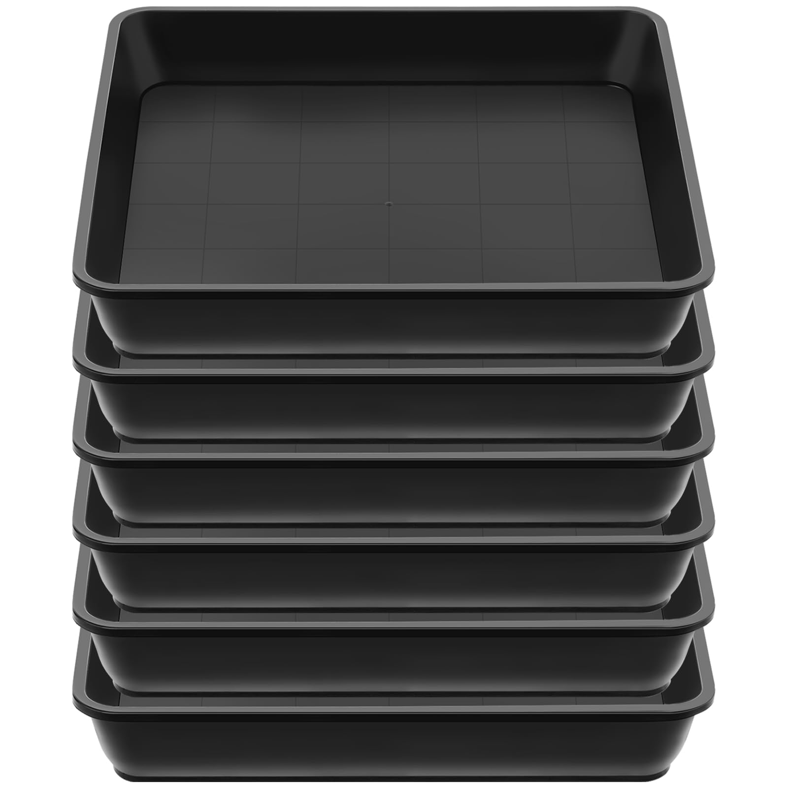 Lot de 6 pots de fleurs carrés - En plastique - Pour plantes d'extérieur et d'intérieur - Rectangulaire - 40 x 40 cm