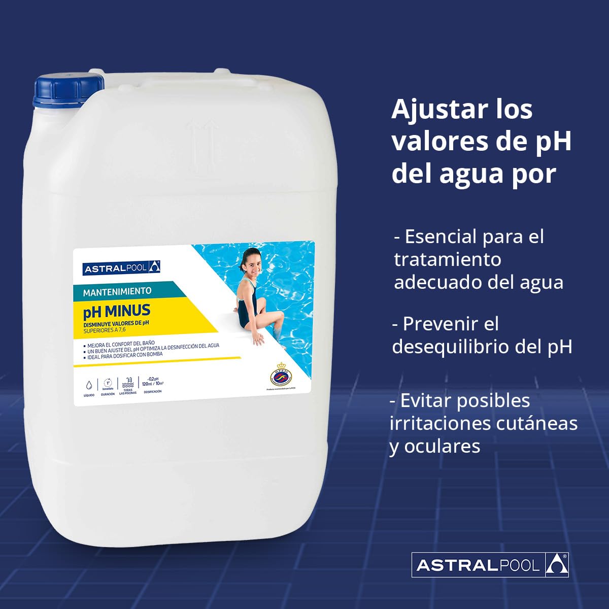 Astralpool Balance pH Minus Líquido 20 litros Reductor pH para Piscinas