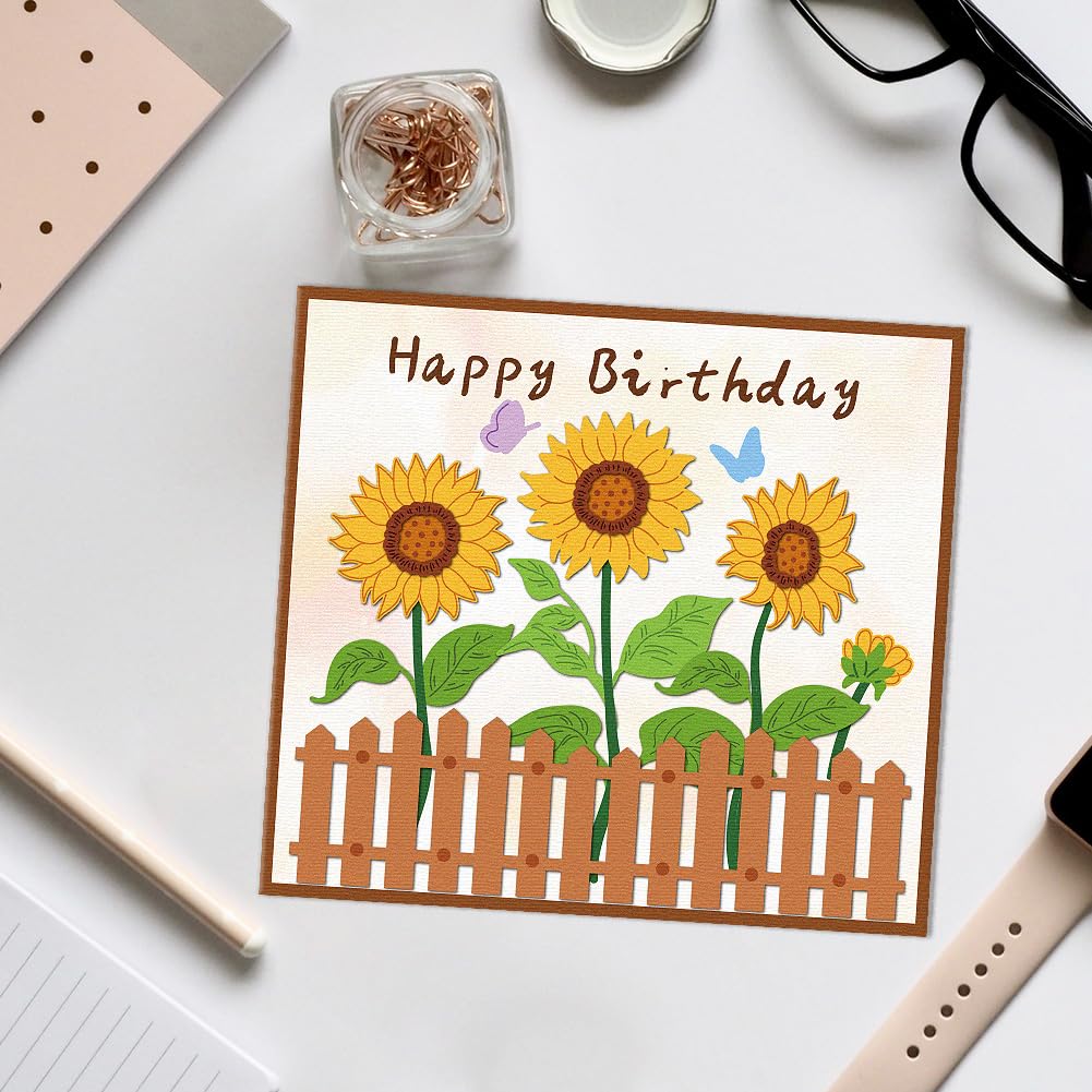 DELORIGIN Sunflower Cutting Dies Spring Flower Cut Dies Metal Die Cuts Embossing Stencils Template Dies for Card Making Decoration DIY Scrapbooking Photo Album Arts Paper Crafts Greeting Card Supplies - Image 3