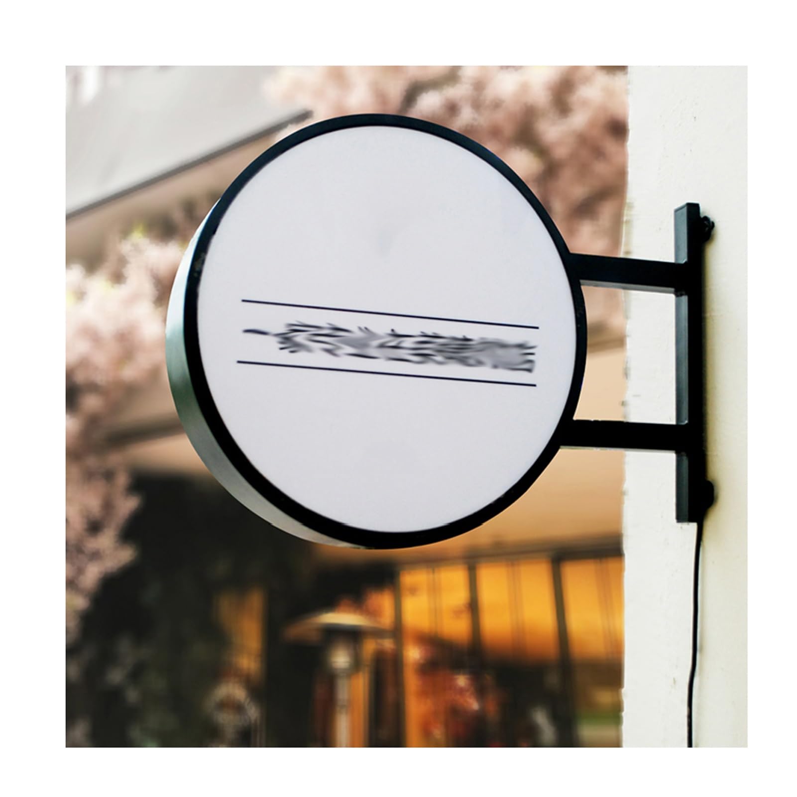 LVLDAWA Round LED Signs, Outdoor Wall Mounted Round Illuminated Billboard, Double-sided Waterproof Advertising Light Frame Without Panel For Pub, Shops(Diameter 50cm)