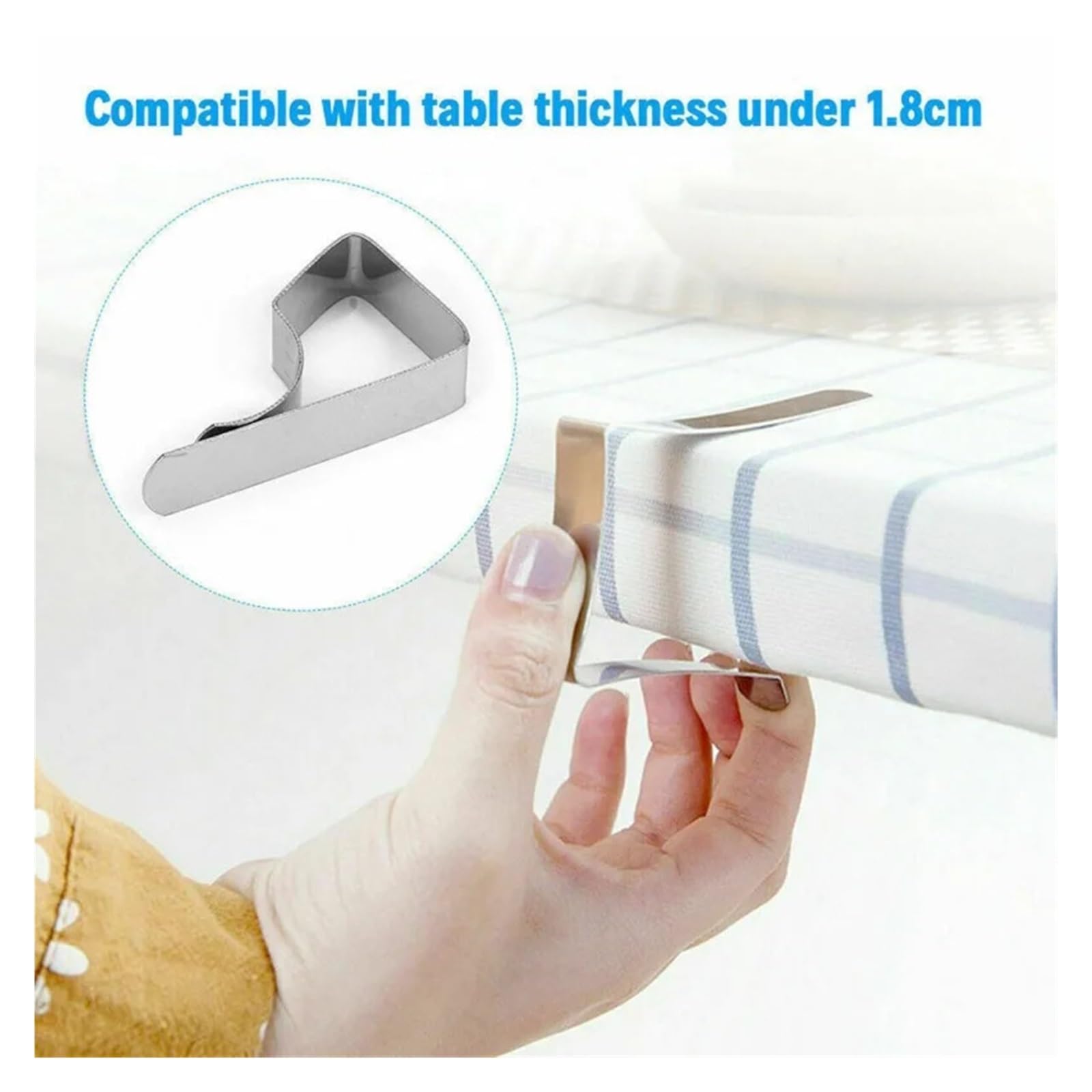 Tischdeckenklammern 8/24pcs Tablecloth Clips Stainless Steel Anti-Slip Clamp Table Cloth Cover Fix for Camping Wedding Promenade