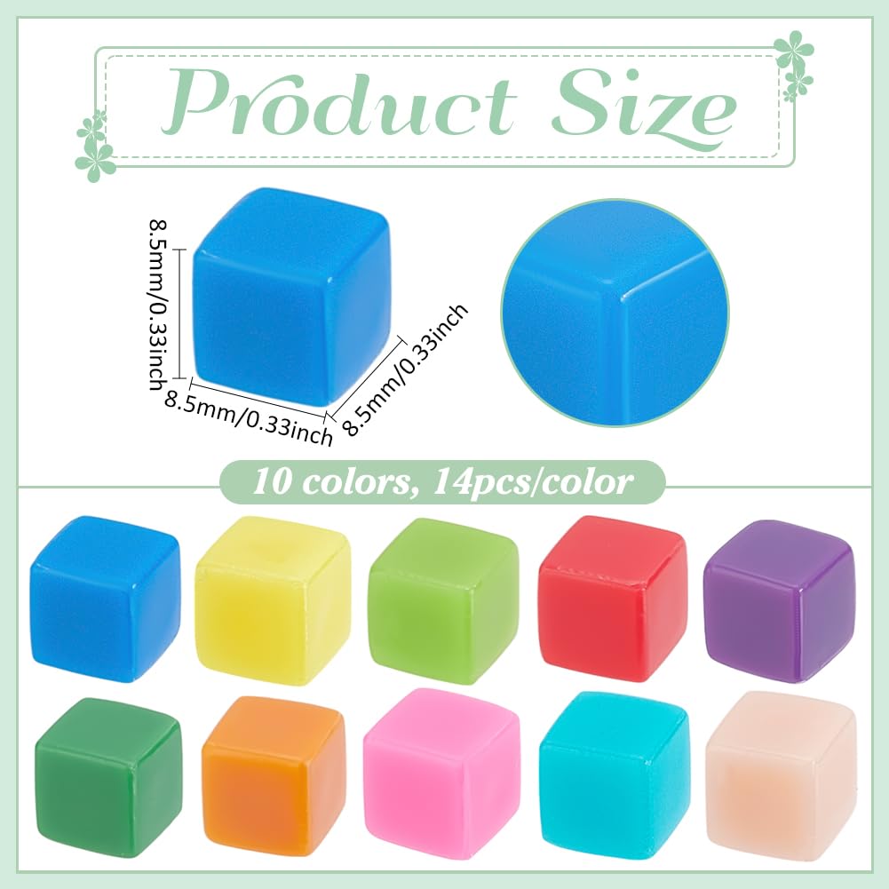 BENECREAT 140Pcs 10 Colors Blank Dice - Image 2