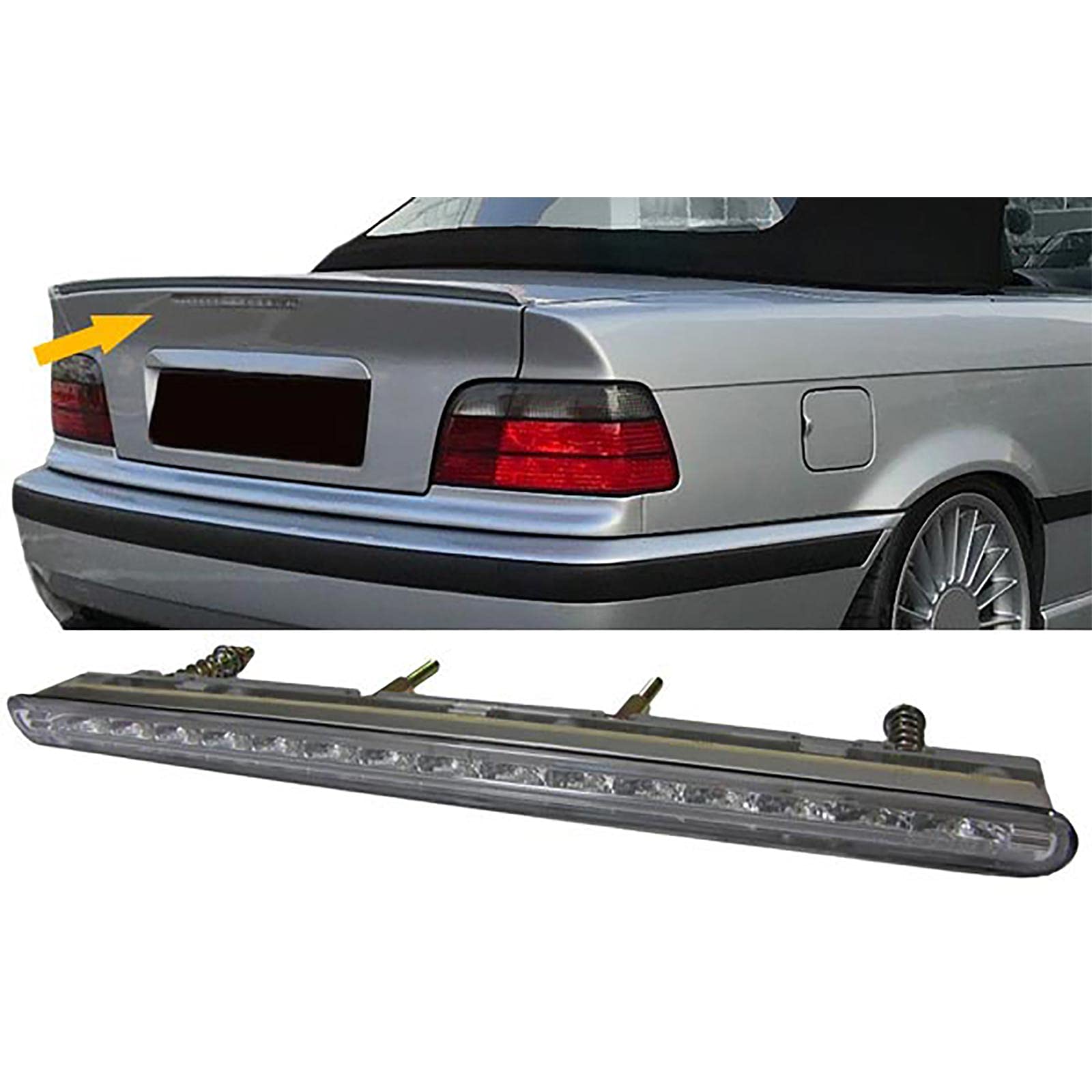 Dritte LED Bremsleuchte Klarglas chrom passend für BMW 3ER E36 Cabrio 96-99