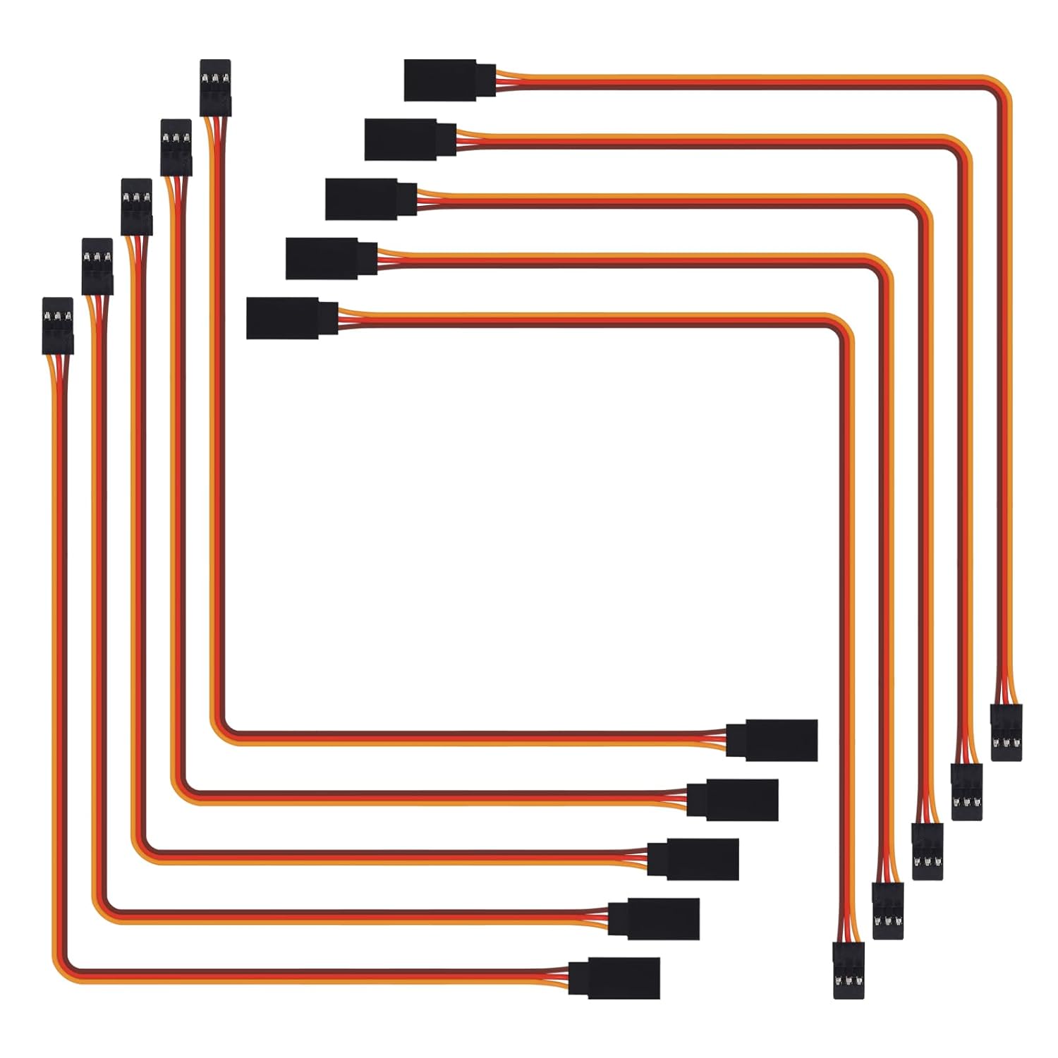 ACEIRMC 30pcs 3-Pin Servo Extension Cable Cord Female to Male Lead Wire Connector JR for RC Car Airplanes Remote Control (6 Sizes/ 10cm 15cm 20cm 30cm 50cm 100cm)