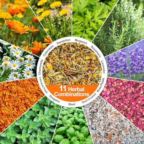 Image of MAQIHAN 20oz Chicken Nesting Herbs - Dried Poultry Herbs for Coop Boxes | Natural Bedding Decor for Hens, Ducks, Laying Areas, Box Pads, Habitat Refresher, Winter Supplies, Vacuum Packed