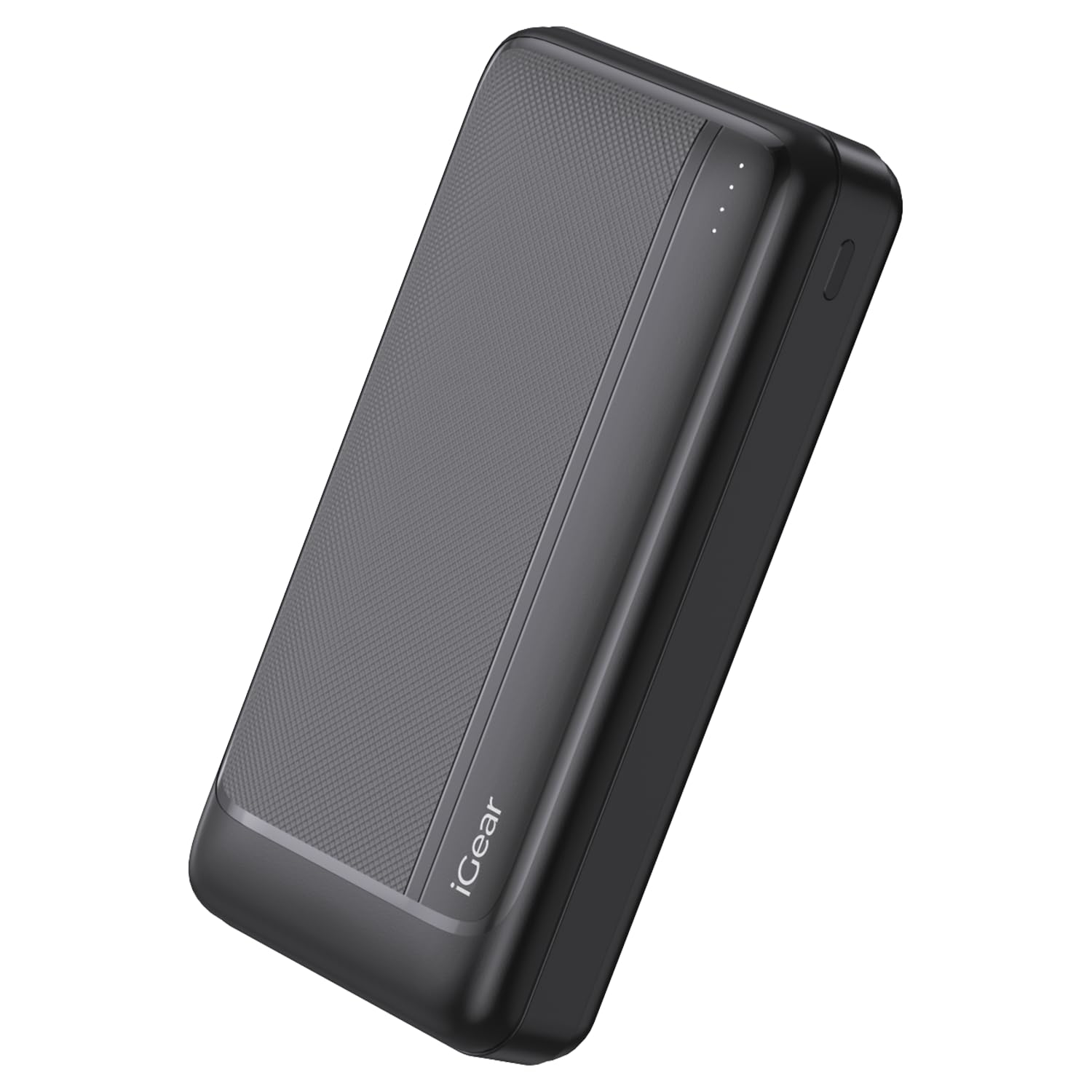 iGear Max 20 Power Bank 20000mAh, Type-C PD 22.5W Fast Charging, Triple Output Ports, Battery Indicator, Wake-up Button, High-Speed Power Delivery for Phones & Tablets, Compact Design (Black)