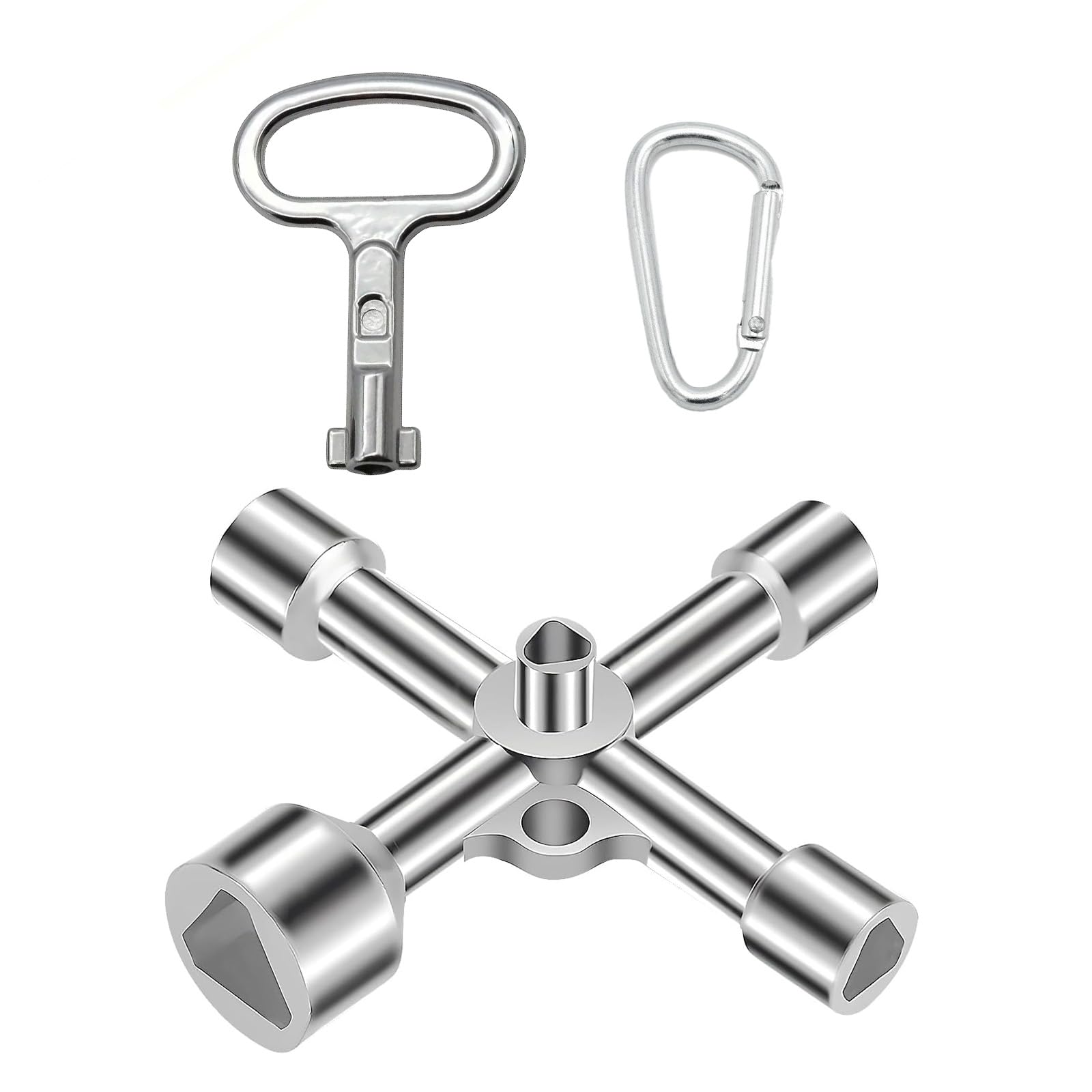VZU 7/10/12/13/18 mm Triangle Key, 4 Way, 5 Size Triangular Key Set, Cross Key for Triangle Screws Triangle Valves