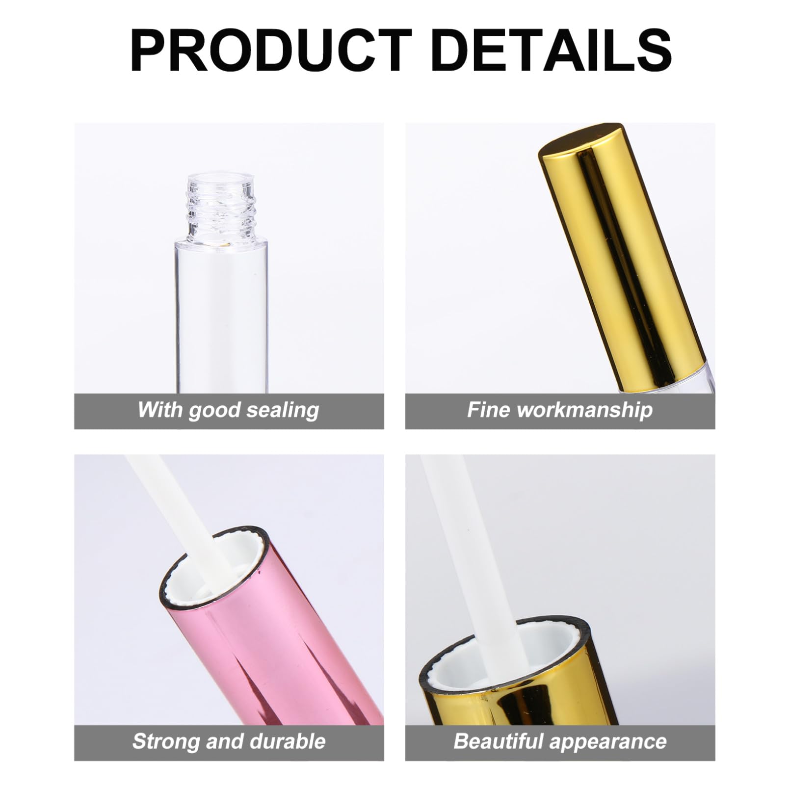 Abaodam Tubo de Brillo Labial Vacío de Plástico Recargable 10ml para Gloss Labios, Pack de 36 Unidades Portátil Adecuado para Maquillaje Profesional y DIY