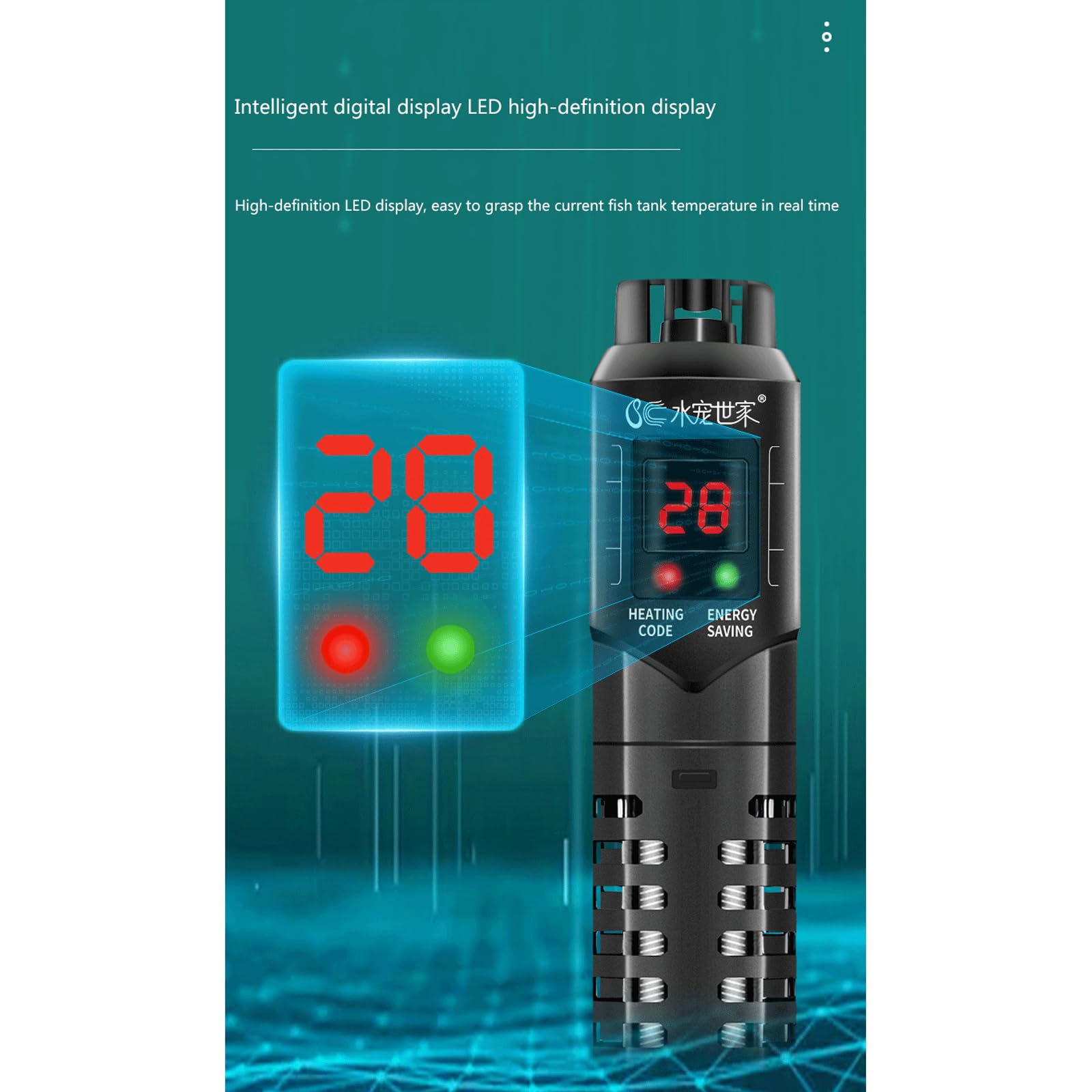 Acquario Riscaldatore Acquario Termostato Intelligente Automatico con Display Digitale,200W