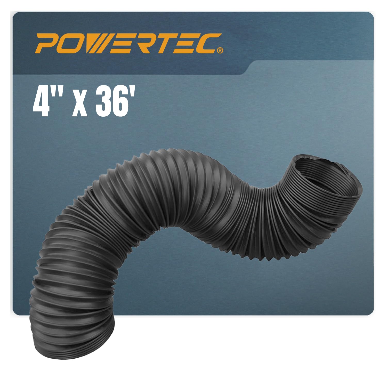 POWERTEC 70128V 4 in. Left Spiral Flexible Dust Collection Hose