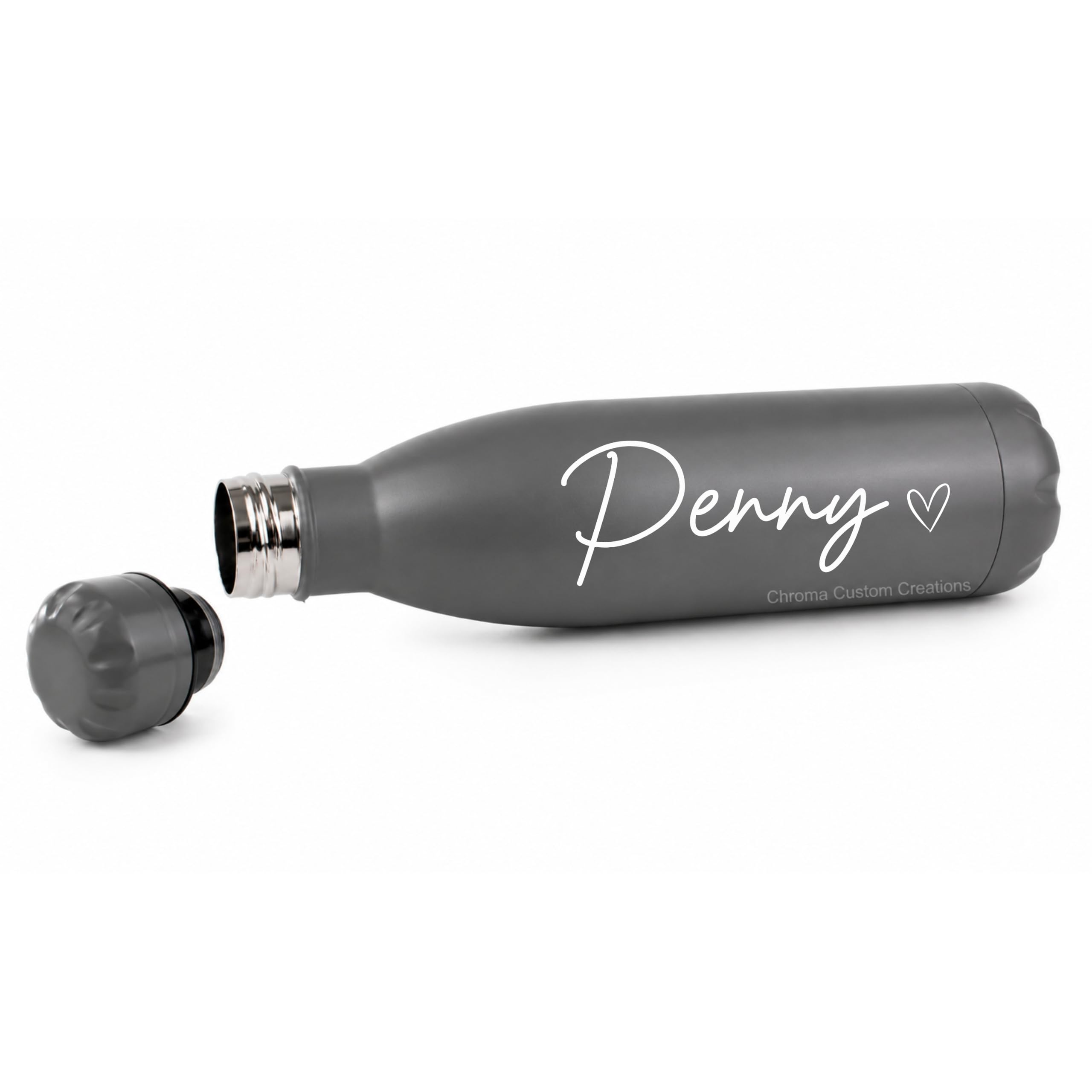 Personalised Water Bottle Stainless Steel Thermal Bottle Custom Name Insulated Flask Leakproof Reusable Bottle for Hot and Cold Drinks 500ml(Dark Grey) โ image 1