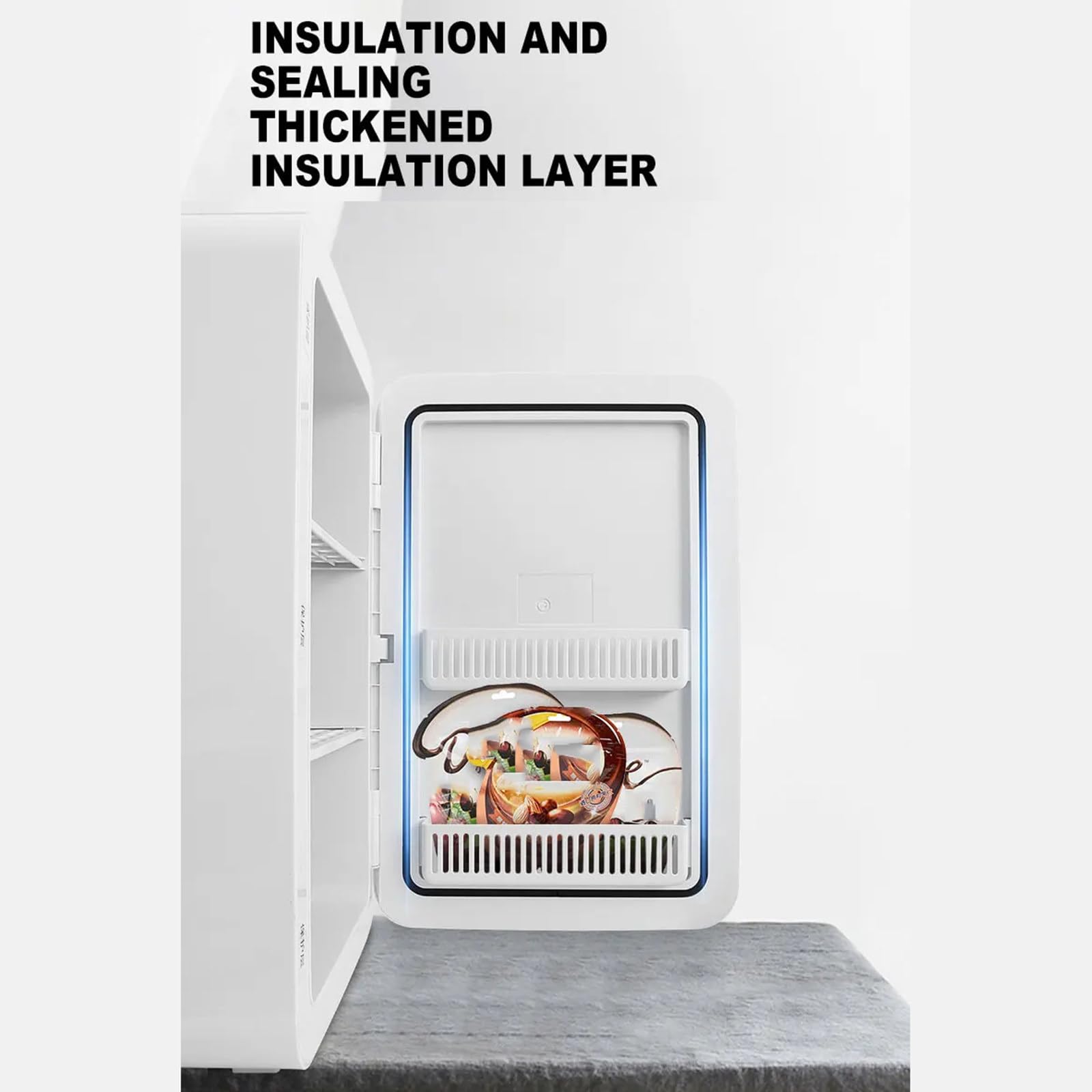 Nevera pequeña de 22L para habitación, nevera para el cuidado de la piel, minirefrigerador portátil, mininevera con ahorro de energía, refrigerador de doble uso para el hogar y el coche,12L