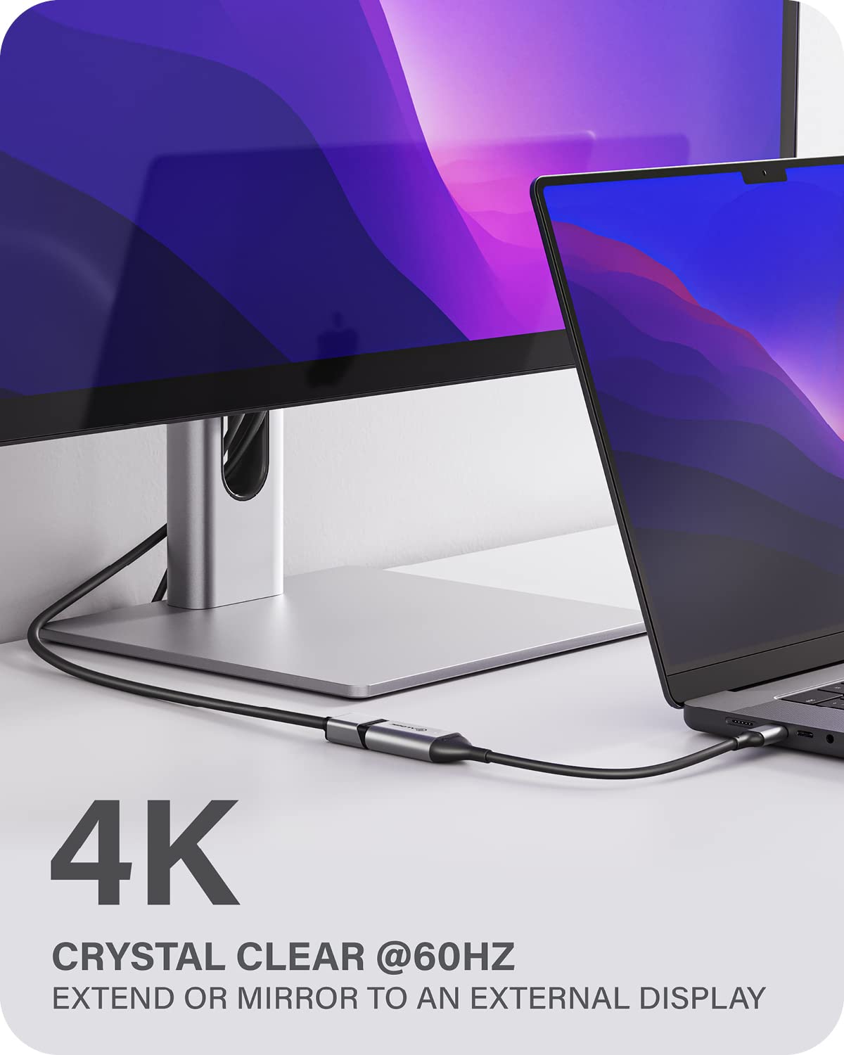 ALOGIC USB C to HDMI Adapter, Supports HDMI 4K 60Hz (Thunderbolt 3 Compatible) for MacBook Pro, MacBook Air, iPad Pro/Air 2020, Pixelbook, XPS, Galaxy, and More