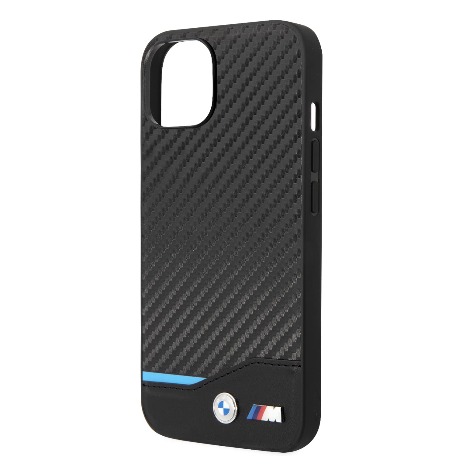 CG MOBILE BMW U2013 Coque De Téléphone Pour IPhone 14 Pro En Bande IML Noire Décolorée, Tricolore, Anti-rayures, PC/TPU, Confortable Et Durable, Avec Ports Accessibles, Absorption Des Chocs Et Logo