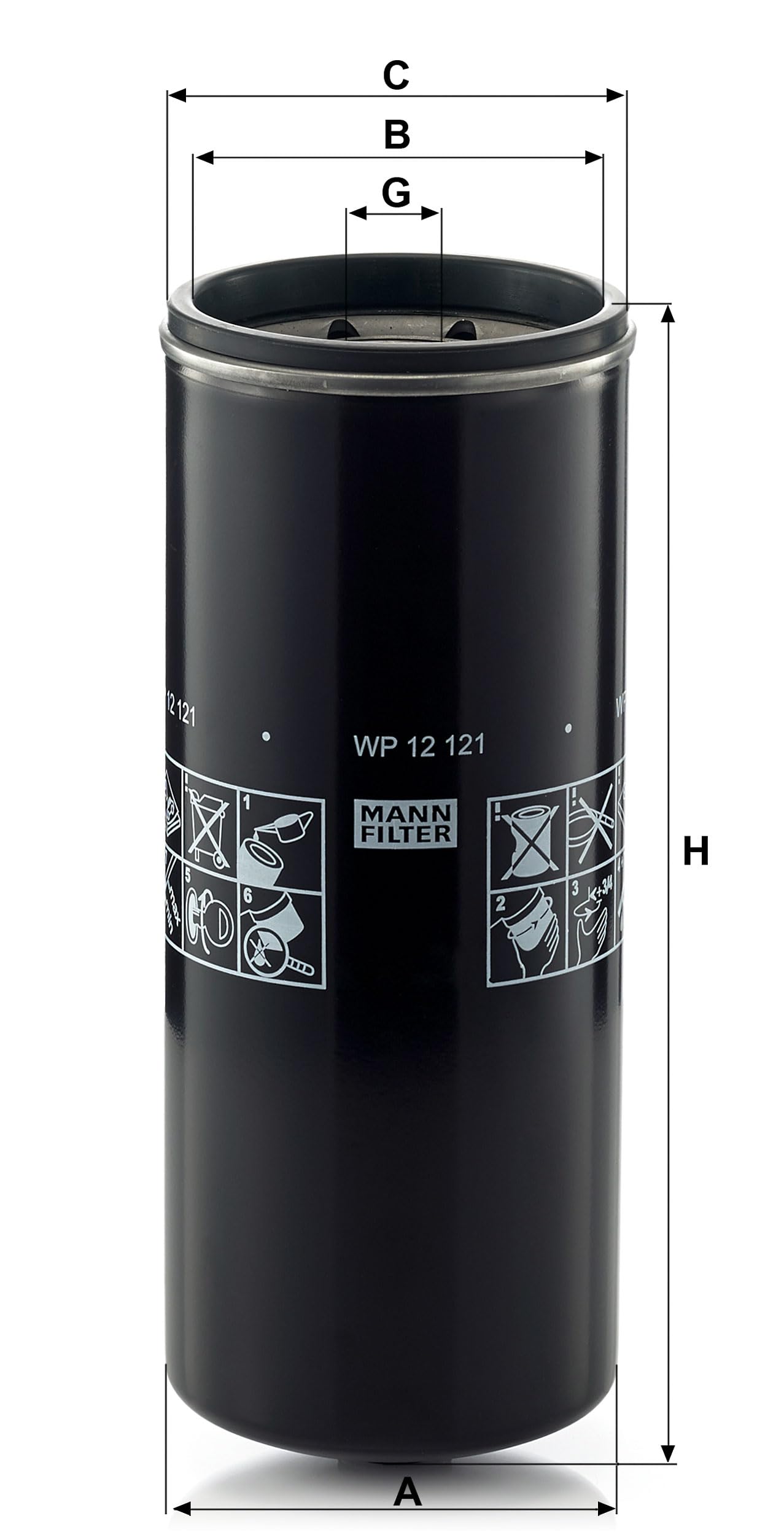 MANN-FILTER WP 12 121 Filtr olejowy - MASZYNY BUDOWLANE