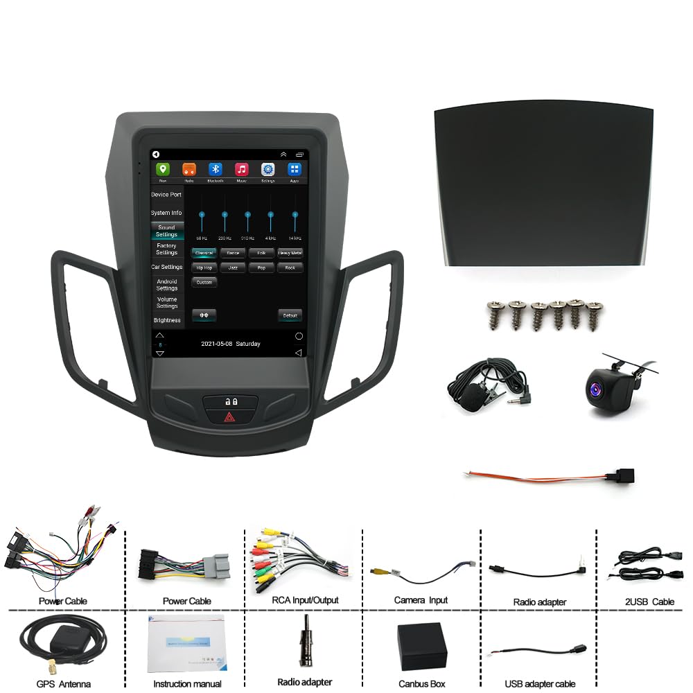 9.7 cali Android 14 Radio samochodowe 2 DIN do Fiesta 2009 2010 2011 2012 2013 2014 2015 2016 GPS Navi with Wireless Carplay Android Auto Car Radio DAB Bluetooth WiFi AHD Kamera cofania FM/RDS SWC