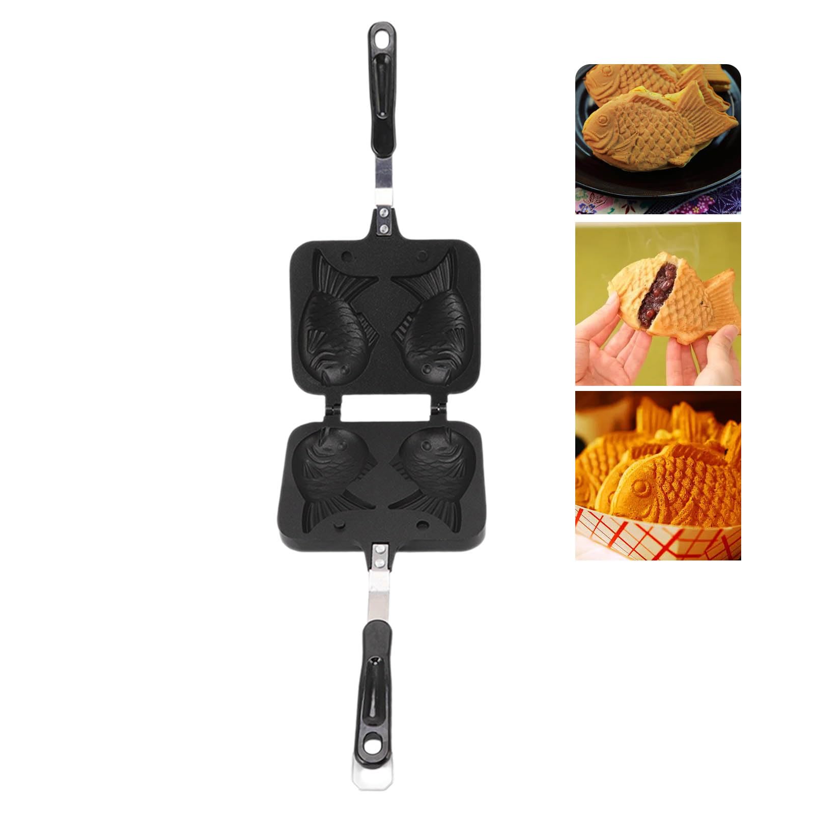 Taiyaki Fish Shape Cake Pan, Non Stick Waffle Cake Maker Pan, Double Sided Fish Shaped Pancake, waffle maker shapes for Home DIY Cooking Party Dessert