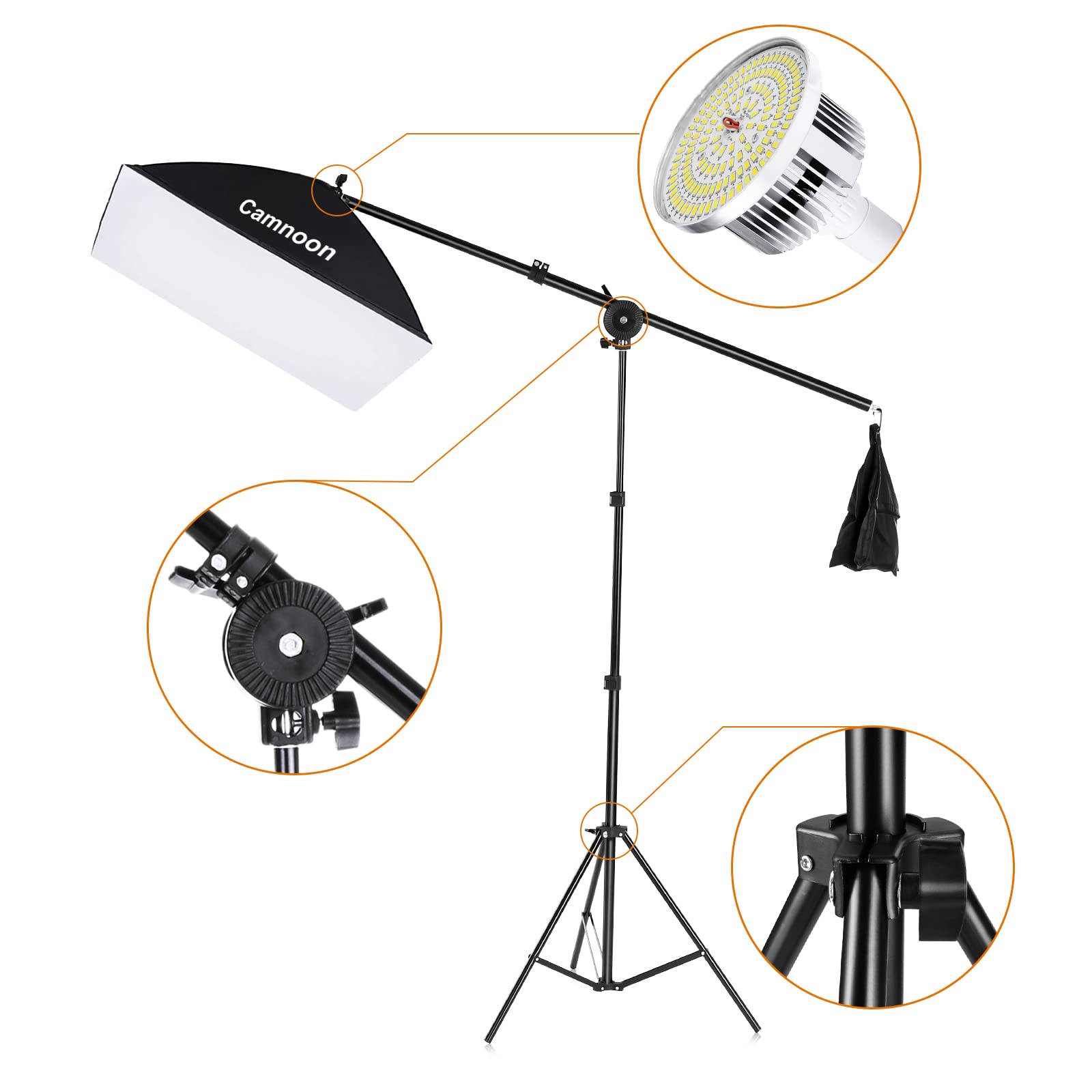 Produktbild von Softbox Fotostudio Set,FGen 135W Fotolicht 2x50x70cm Beleuchtung Kit Für Fotostudios Mit E27