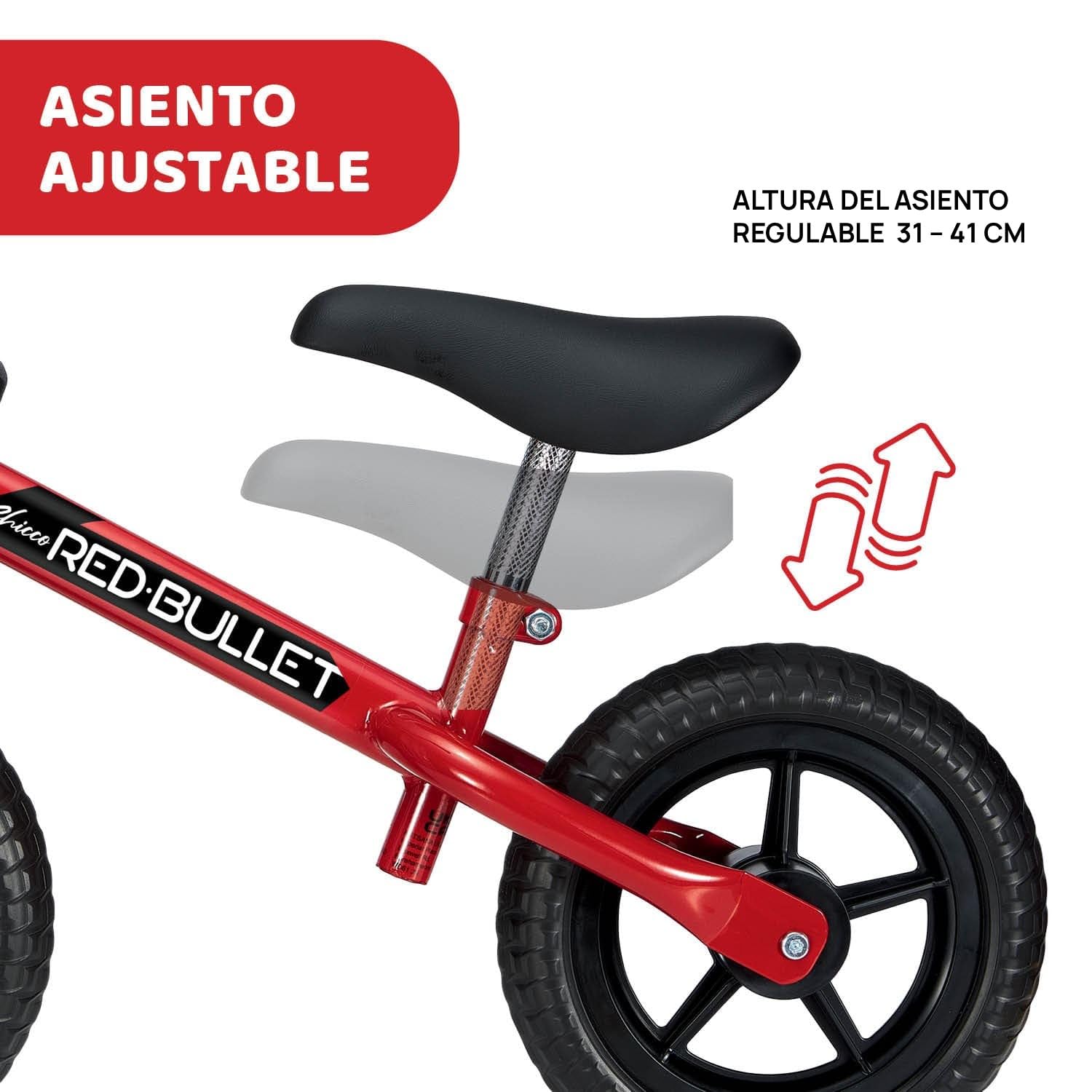 Chicco Bicicleta Niño 2 años, Bicicleta Sin Pedales, 2-5 Años, hasta 25 kg, Bici Sin Pedales, para Aprender a Mantener el Equilibrio, Manillar y Sillín Ajustables, Juguetes, Regalo Niño 2 años, Rojo
