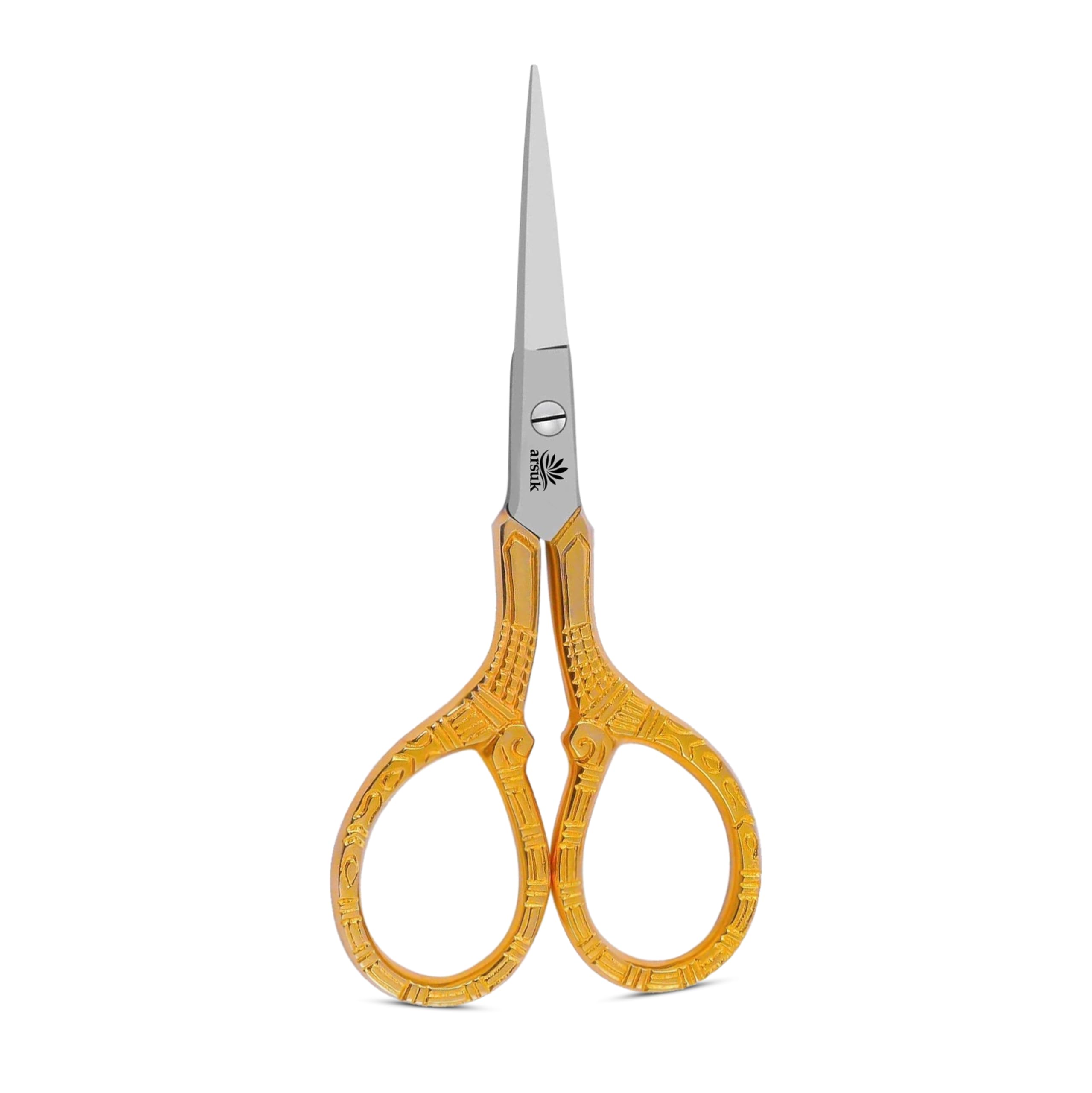Arsuk Fancy Gold Premium Embroidery Scissors Small – Sharp, Multi-Purpose Threading Scissors For Cross Stitch, Needlework, Crafts, Sewing & Artwork (L: 9.5Cm, W: 4.6Cm)