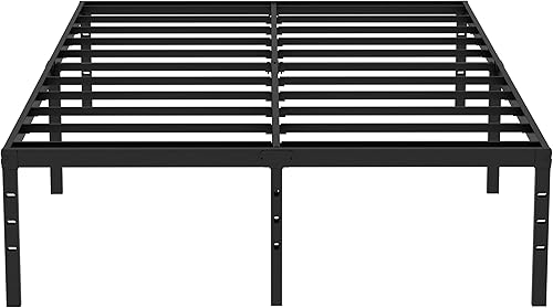 Caplisave Base de cama California King, plataforma de metal resistente de 18 pulgadas de alto, soporte de metal resistente máximo de 3500 libras,