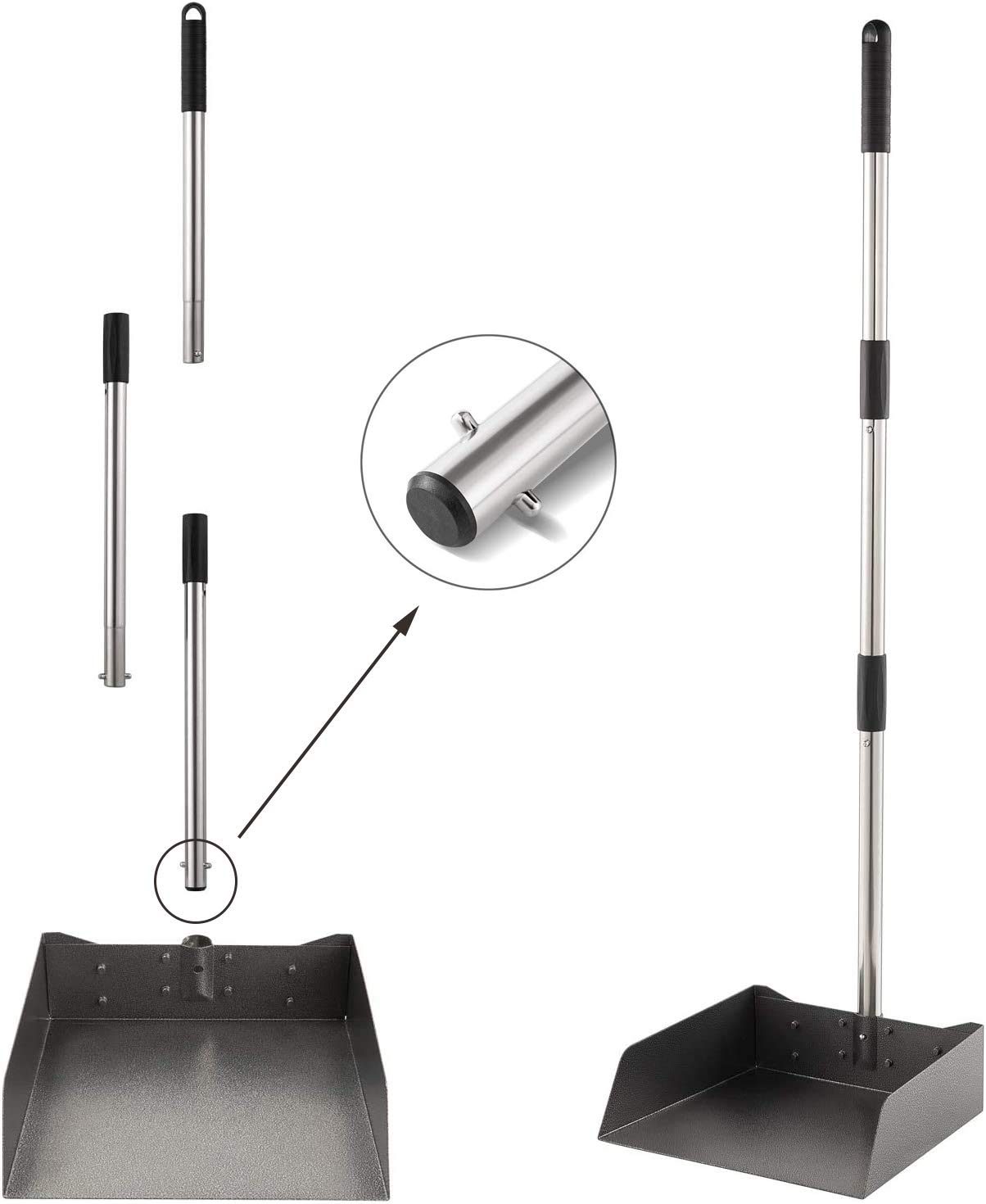 Yangbaga Long Handled Dust Pan 39” Heavy Duty Stainless Steel Dustpan