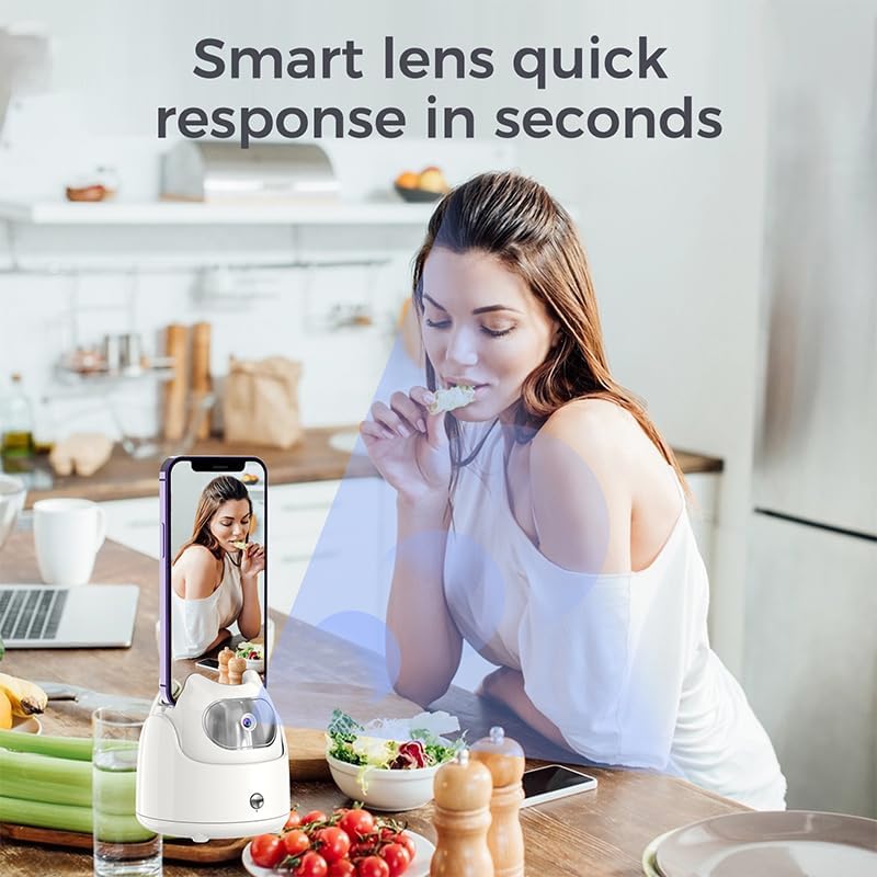 Miniatura 4 de Soporte para teléfono de seguimiento automático mejorado 2024 con control remoto, AFARER Trípode de seguimiento de rotación de 360, trípode de 360,