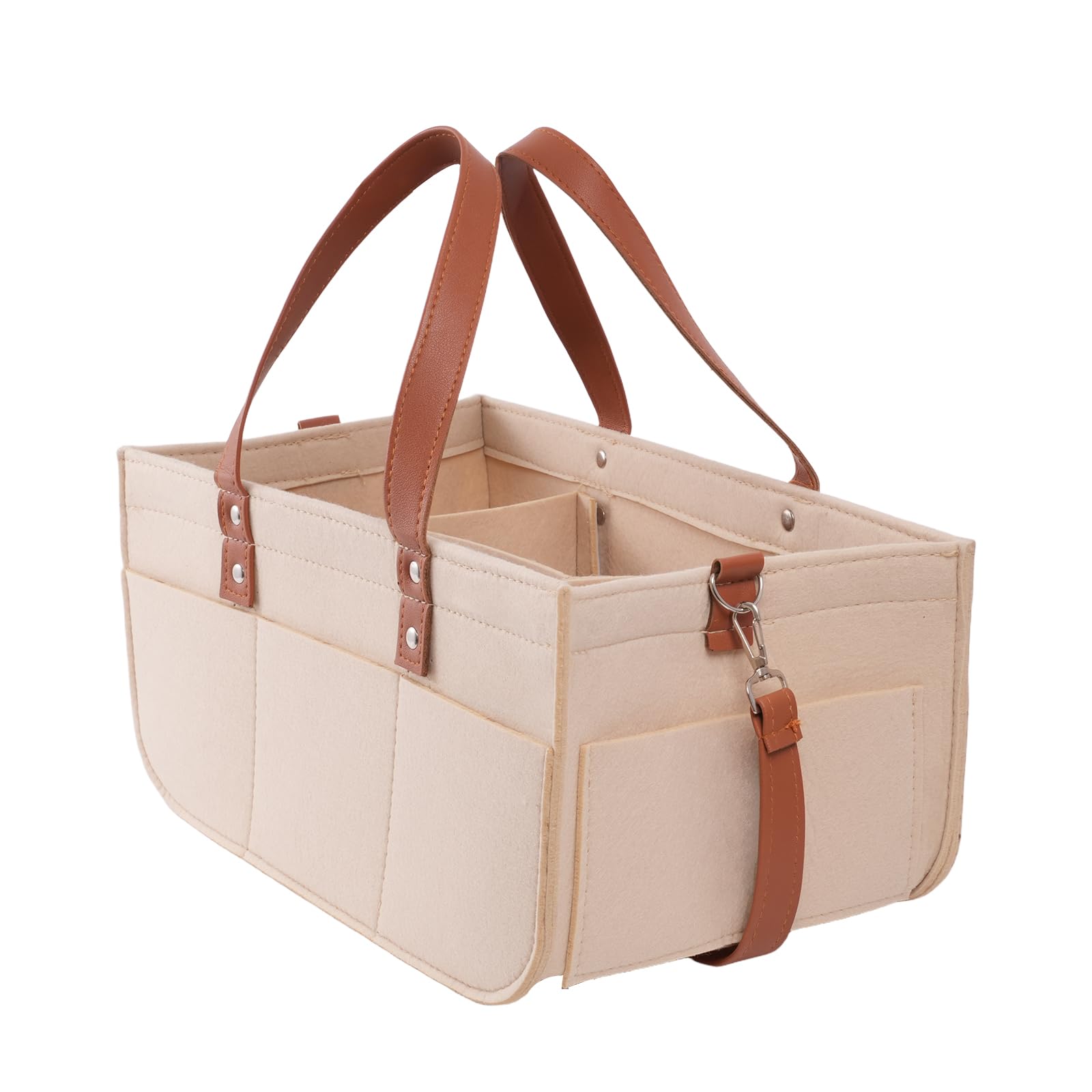 lefeke Diaper Caddy Bag,Car Organizer and Storage,Caddy Organizers with Handles and Straps, Baby Bottle Organizer for Nursery,Portable Baby Diaper