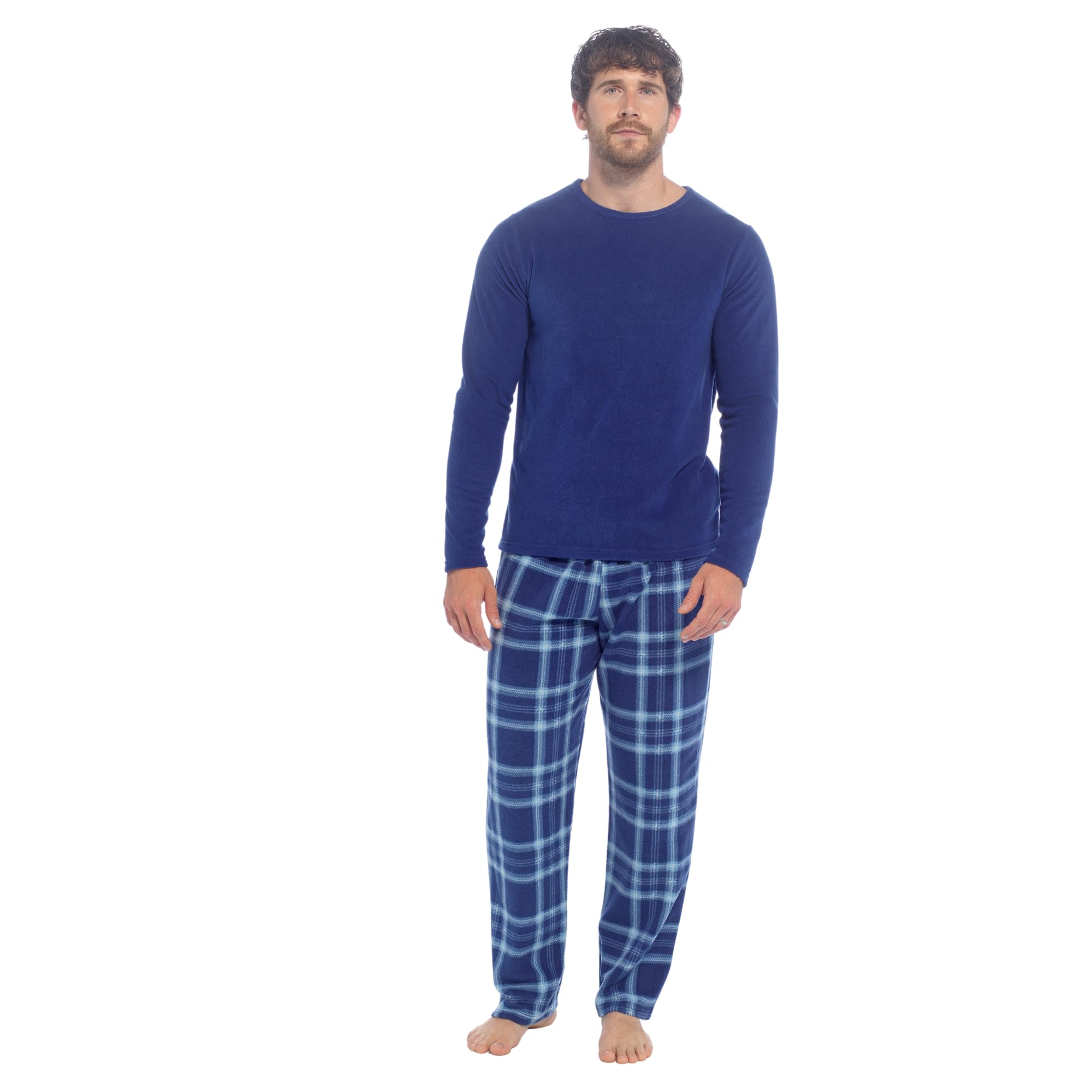 INSIGNIA Mens Fleece Long Sleeve Top Pyjamas Sets