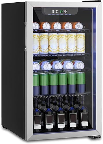 Miniatura 11 de Mini Refrigerador Compacto de 24 Latas/0.9 Pies Cúbicos para Refrescos, Bebidas, Cerveza o Vino, Pequeño Refrigerador Enfriador de Bebidas Portátil