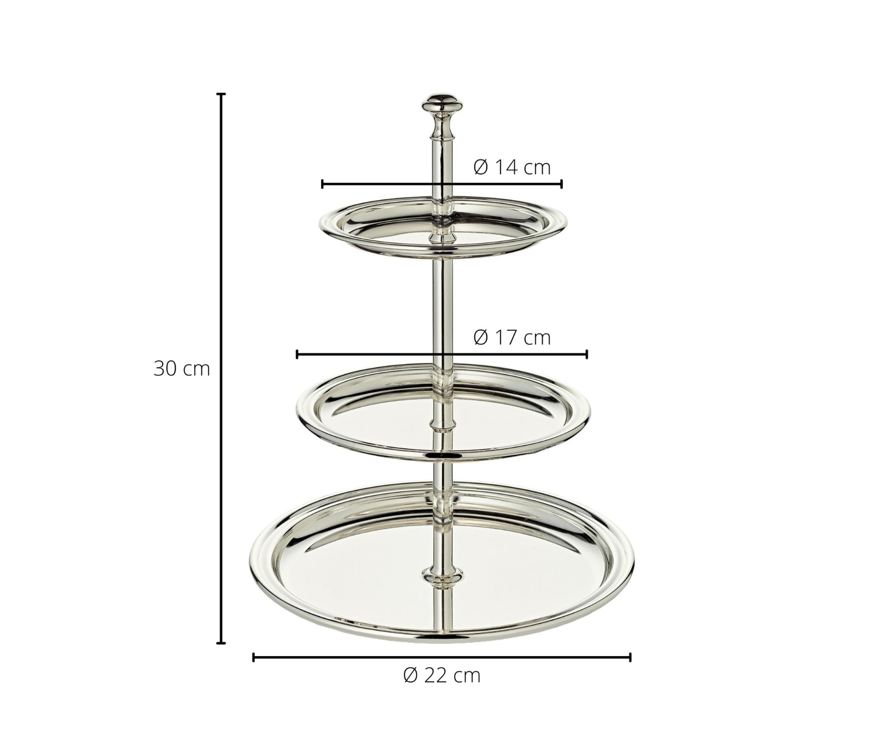 EDZARD Etażerka nici Tea Time (wys. 30 cm), posrebrzana, zabezpieczona