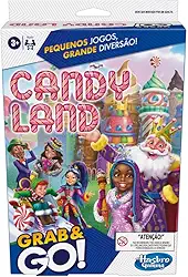 Hasbro Gaming - Jogo de tabuleiro Grab and Go Candy Land - Versão Portátil para 2 a 4 Jogadores – Para Crianças a Partir de 3 Anos - Presentes para Meninos e Meninas