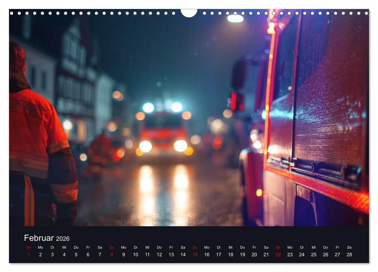 Feuer und Flamme - Feuerwehrkalender (Wandkalender 2026 DIN A3 quer), CALVENDO Monatskalender: Feuerwehrkalender inspiriert durch die Freiwillige ... für Männer und Frauen mit Mut und Teamgeist.