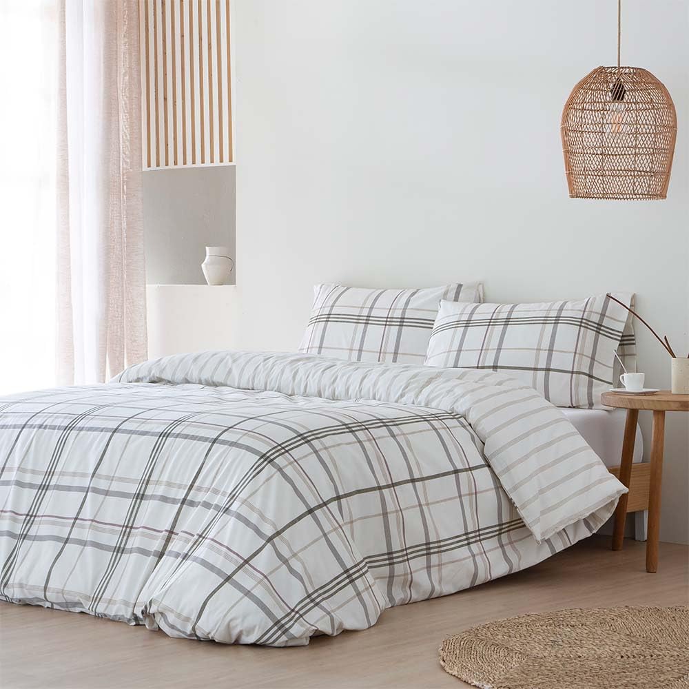 COTTON ARTean Funda nordica Cama 105 Percal Algodón 200 Hilos Ali Beige | Incluye 2 piezas: F.Edredón 180x220 +1 F.de Almohada Cierre Botones. Certificado OEKO-TEX en oferta en Amazon