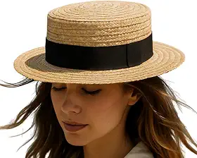 Chapéu Fibra Natural Fendhi com Faixa Preta Estilo Panamá Unissex Proteção Solar e Elegância Tamanho Único