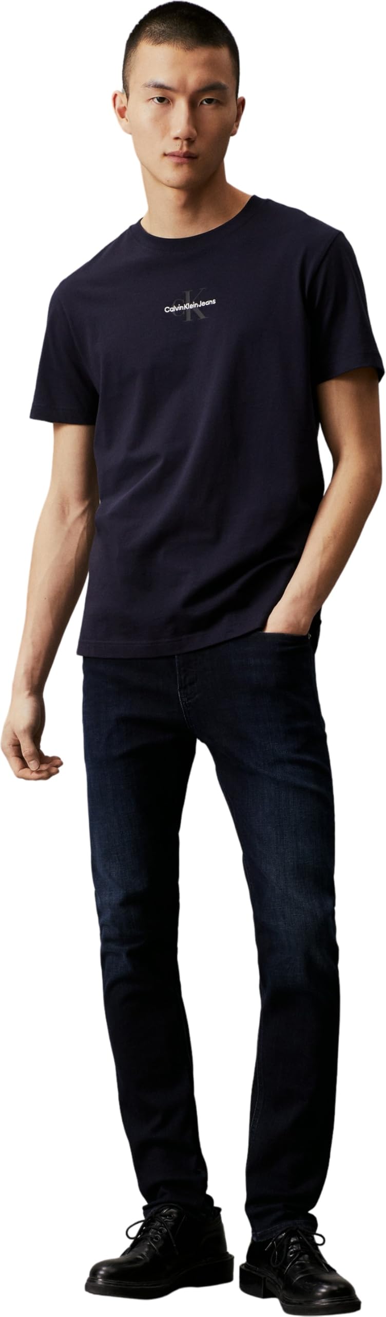 Calvin Klein Uomo Jeans Skinny Cotone Elasticizzato, Blu (Denim Dark), 38W/32L