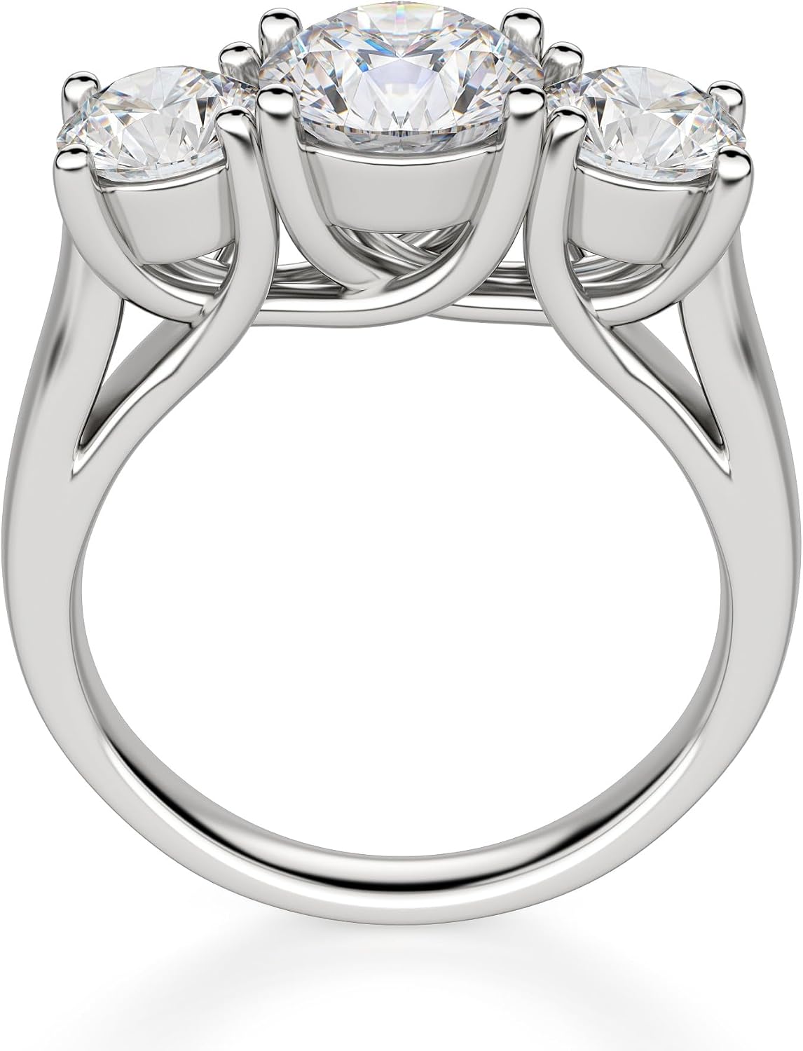 Nitya Jewels 3 TCW Round Cut Moissanite Daimond Engagement Ring, Handmade Diamond Set Solitaire Wedding Ring, Bridal For Women Ring Gift