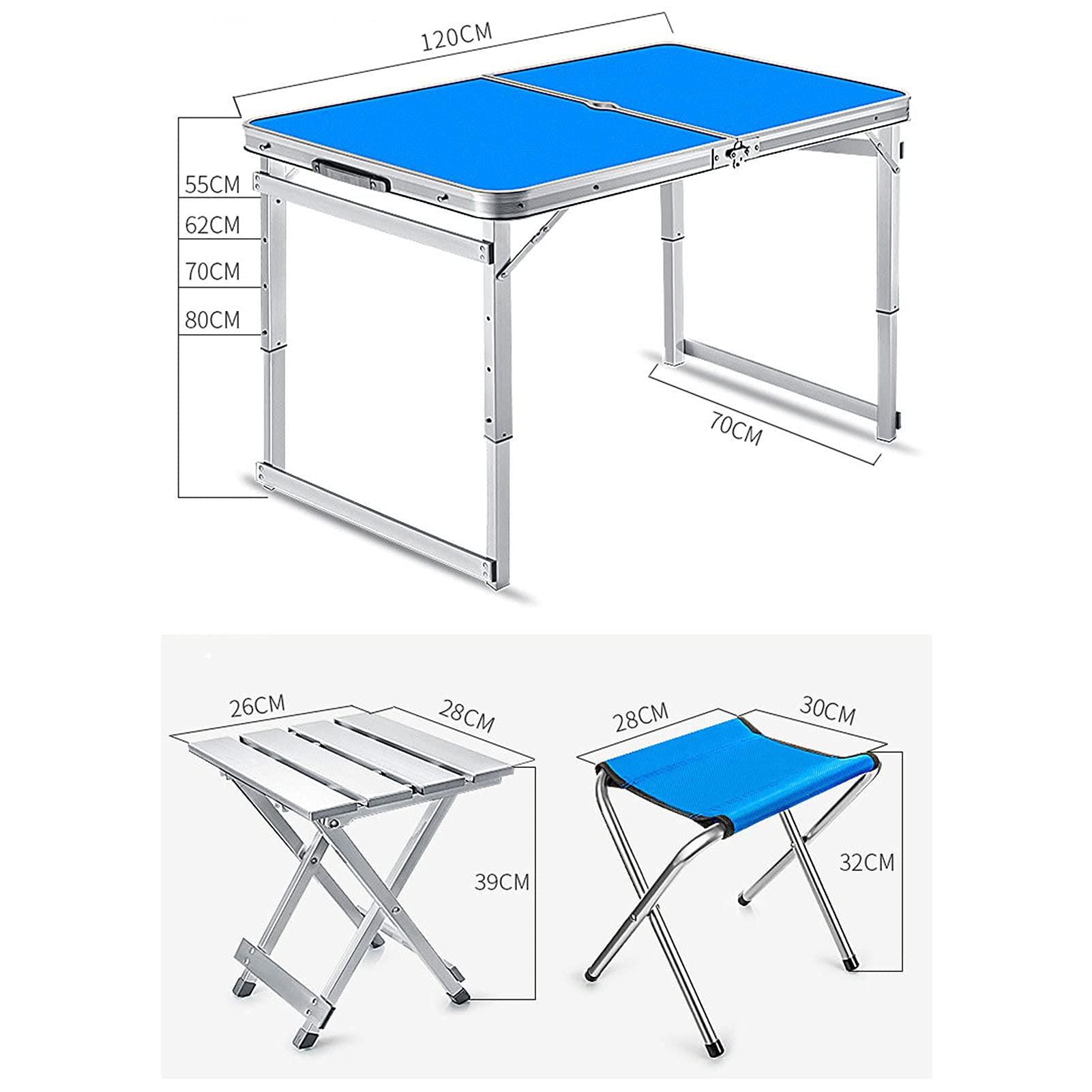 Amazon.co.jp: 屋外ポータブルピクニックテーブル、傘穴とハンドル付き
