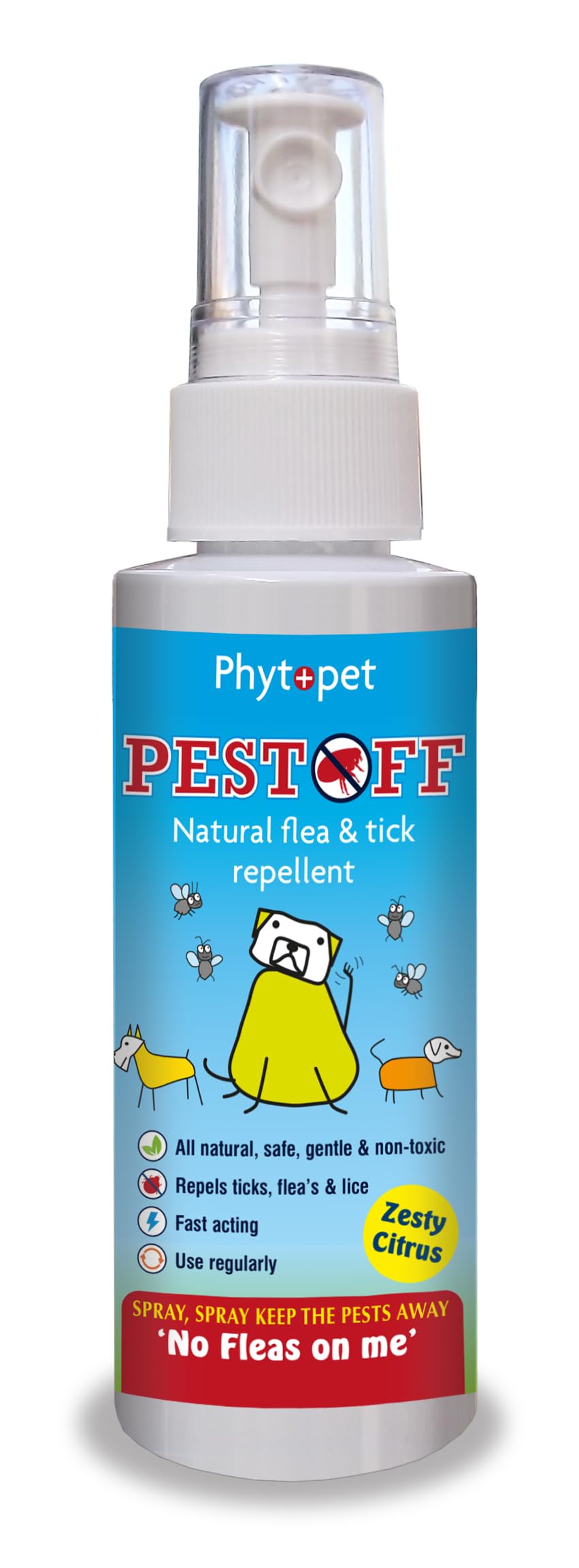 Phytopet Pest Off Zesty Citrus | 100ml | Natural Flea & Tick Repellent for Dogs, Citronella, with Quassia & Neem |