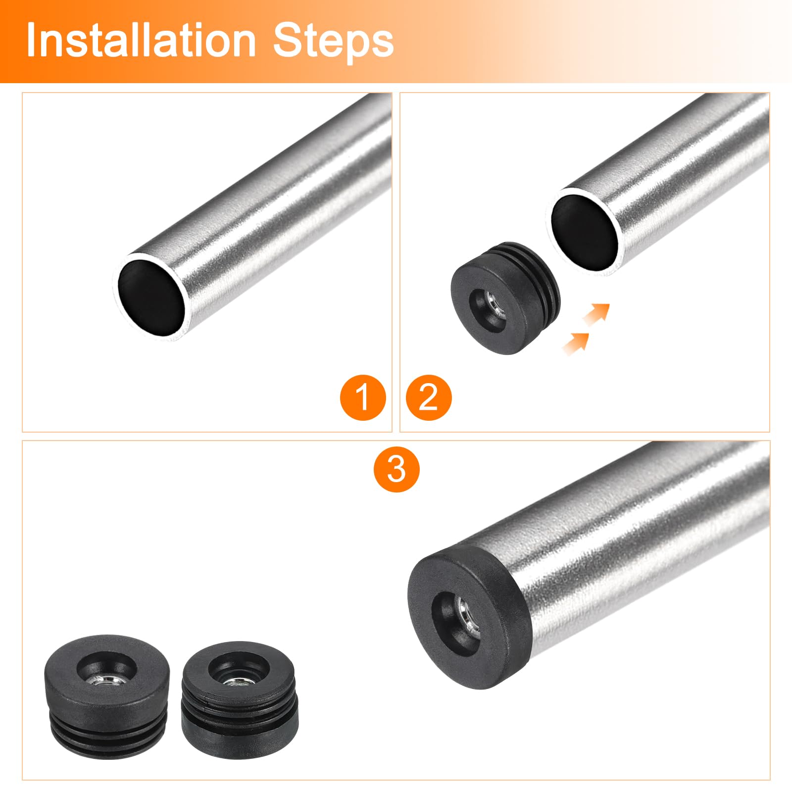 Muurflens voor buis 42,4mm, lengte 40mm, met M10 schroefdraad, RVS 304