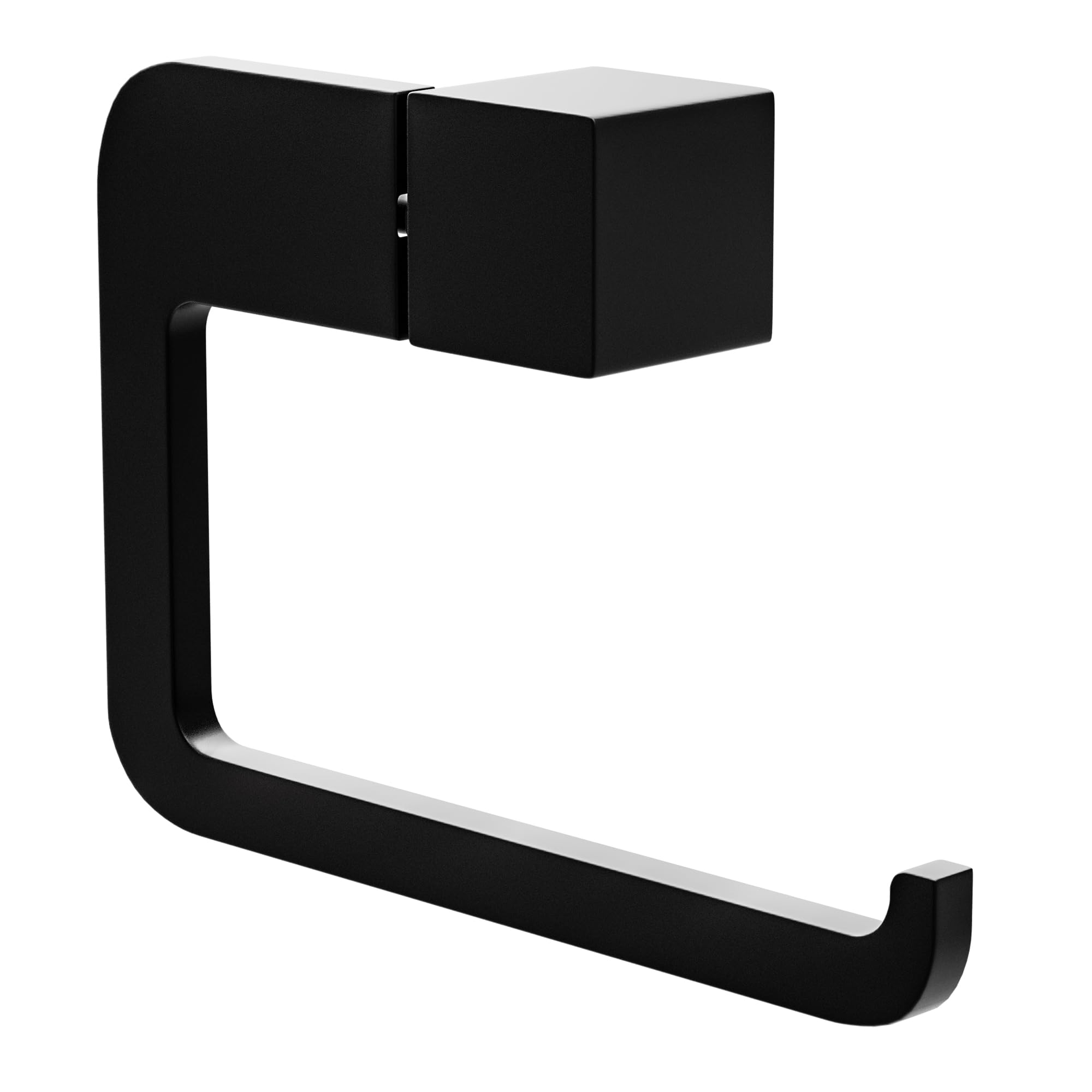 Amig Matt Schwarz - Bathroom Toilet Roll Holder Mod. Oma-5 - Wall-Mounted Toilet Paper Holder Screws Included - 133 X 195 X 30 Mm - Zamak - Matt Black
