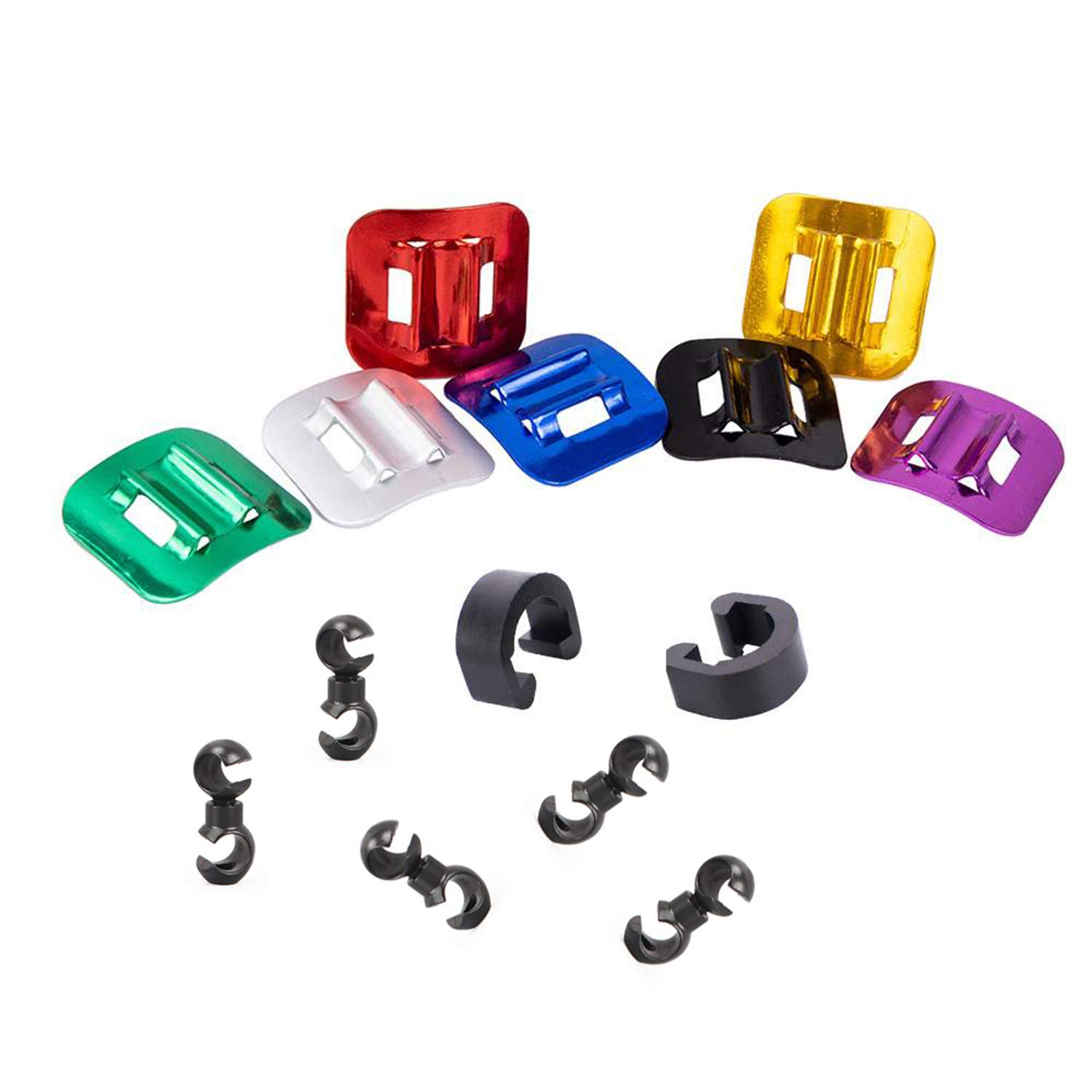 Zaky Fahrrad C-Clip Kabelführung Rotierende S-Haken Clips für MTB Road Mountainbike Guide (Golden) 18 Stücke